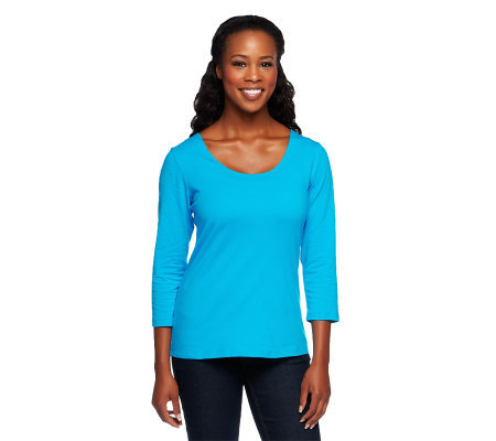 Women with Control Reversible 3/4 Sleeve Knit Top - Page 1 — QVC.com
