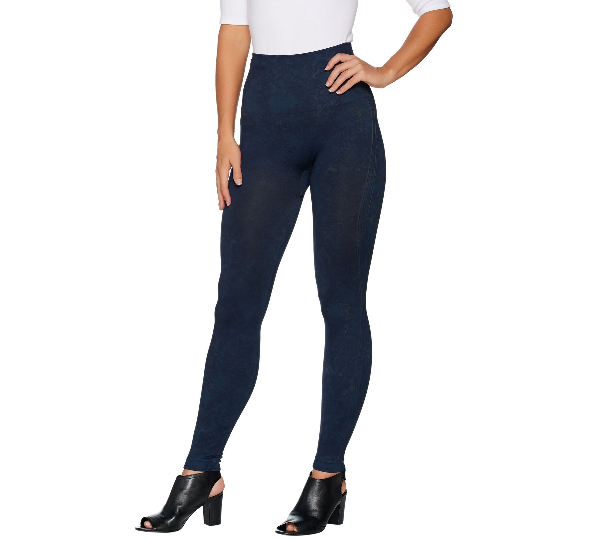 Spanx Port Navy Blue High Waist Look at me Now Seamless Leggings New Shaper