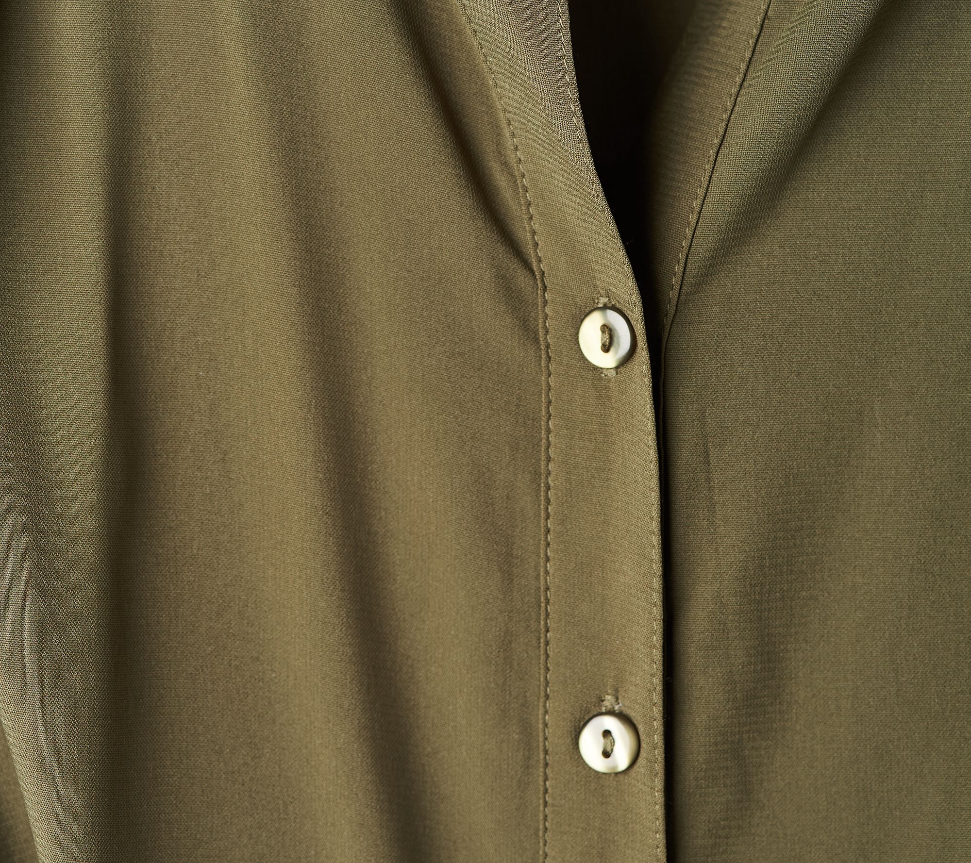 Du Jour Button Front Shirt Midi Dress with Tie Detail - QVC.com
