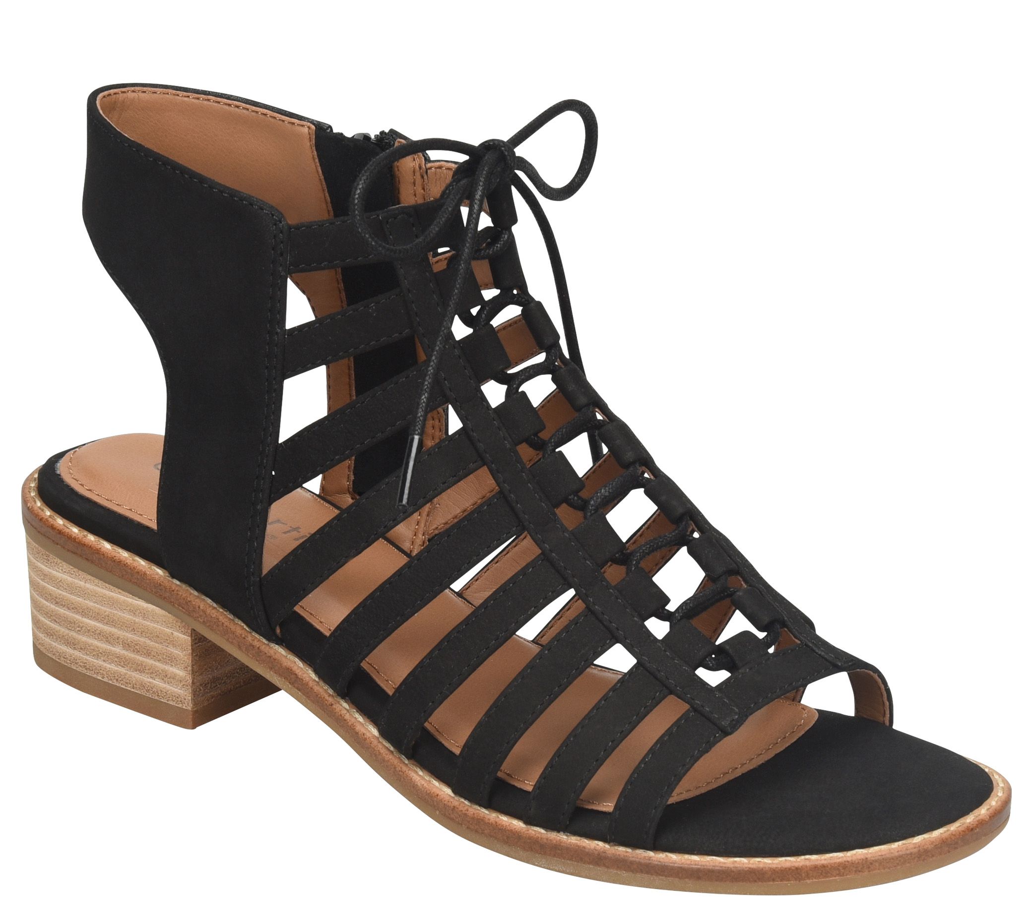Comfortiva Lace Up Leather Sandals - Blossom - QVC.com