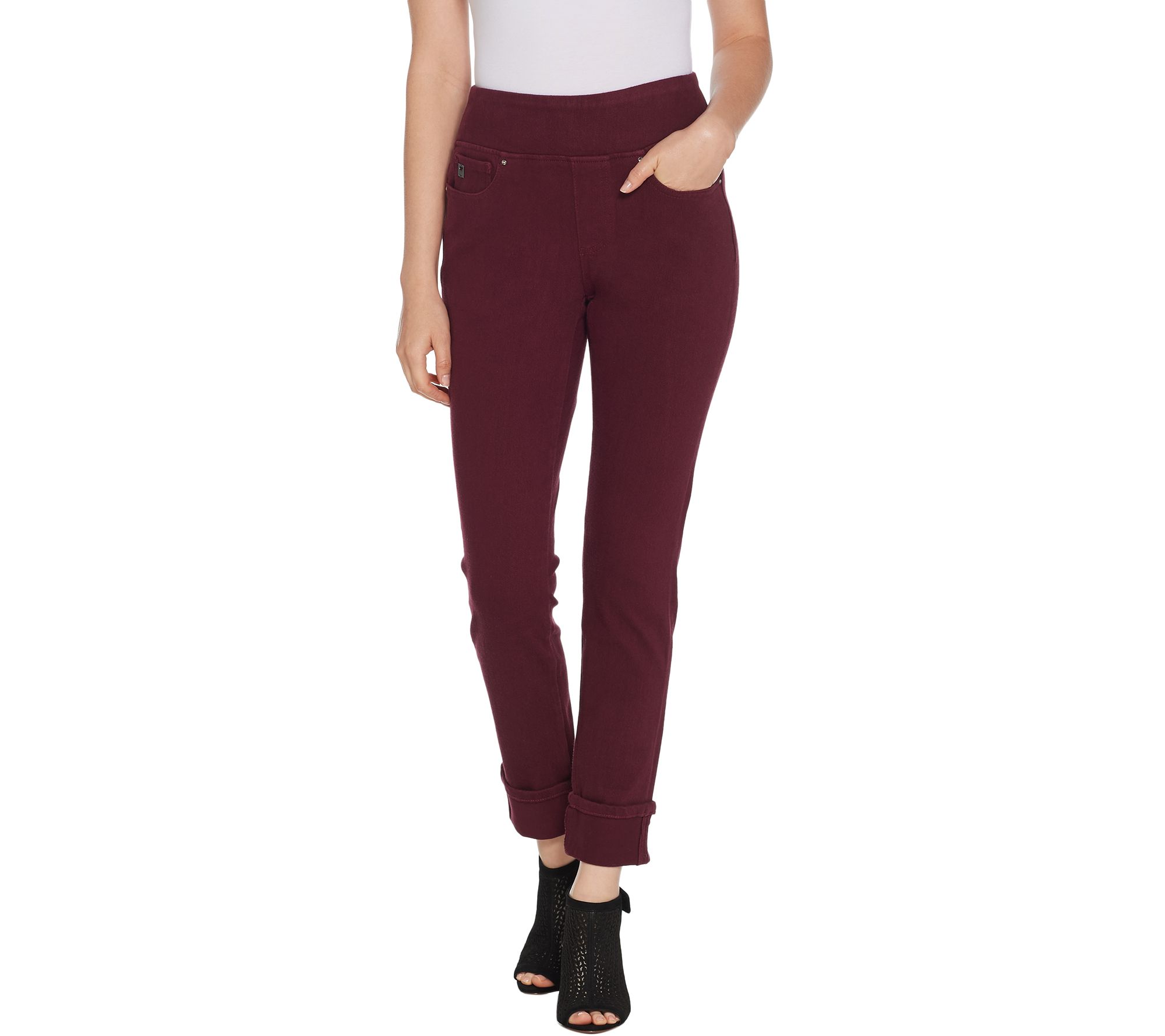 Belle by Kim Gravel Flexibelle Cuffed Ankle Jeans - QVC.com