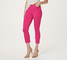  Belle by Kim Gravel Ponte Cropped Pants with Button Detail - A378615