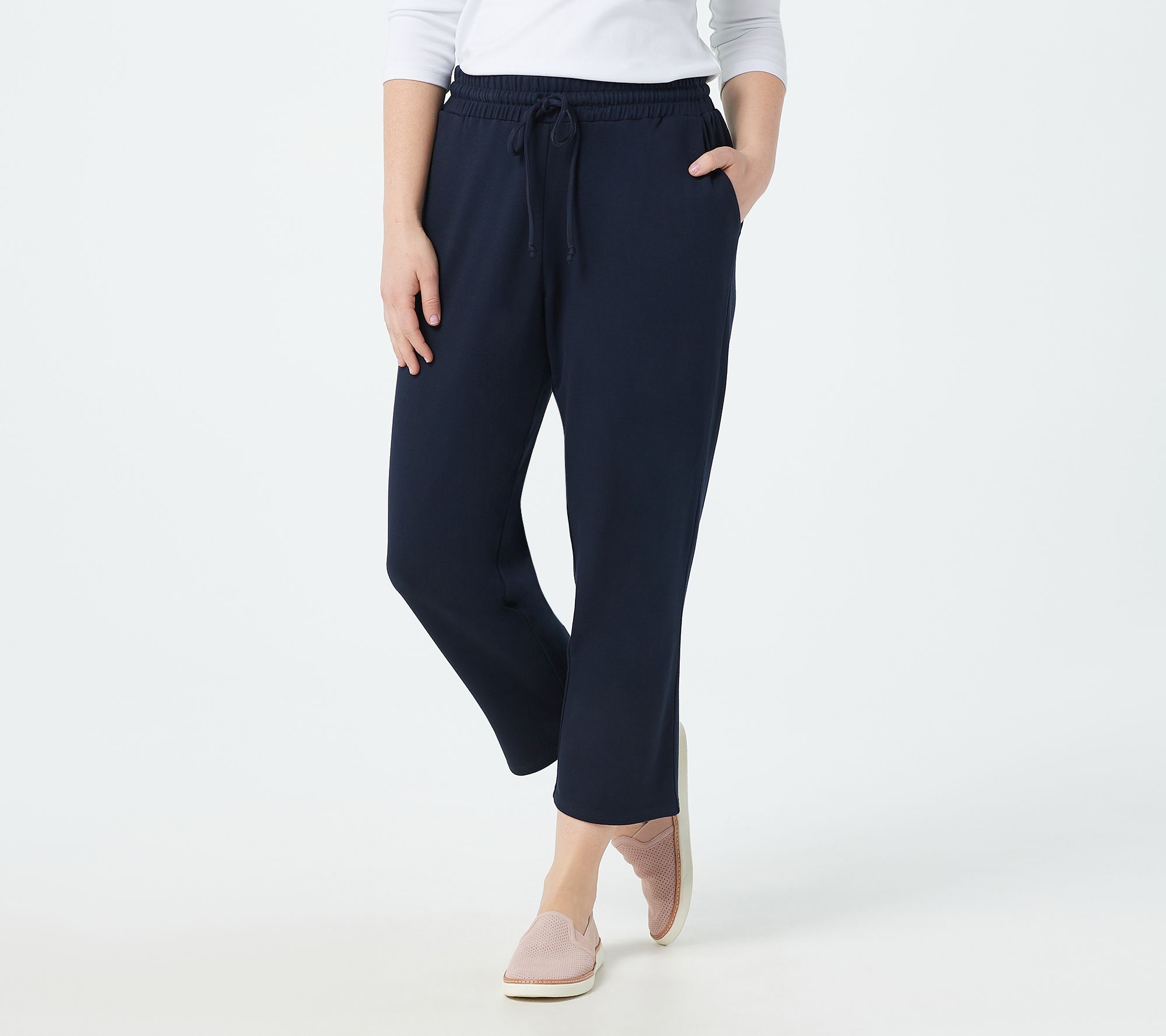 Gibson Look Cropped Straight Jogger Pants - QVC.com