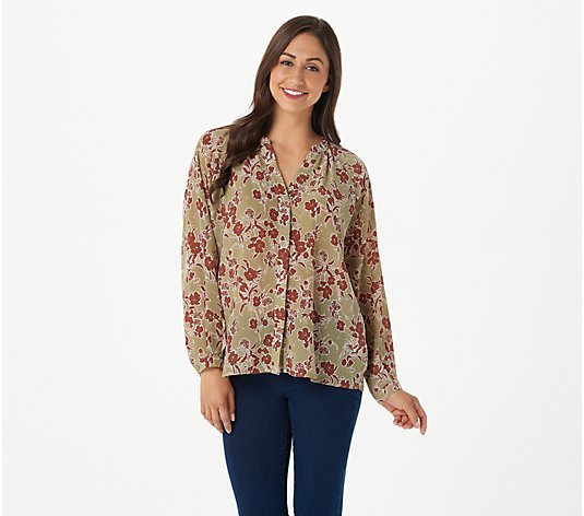 Bishop + Young Floral Button Front Eva Blouse