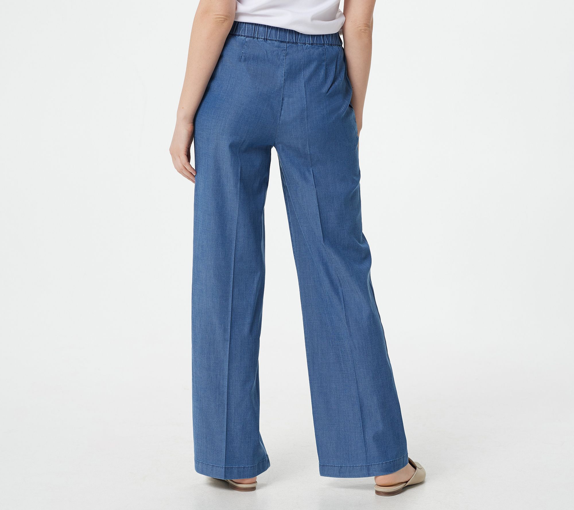 qvc denim and co wide leg pants