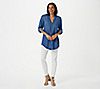 Side Stitch Petite Tencera Pullover Tunic with Roll Tab Sleeve, 2 of 3
