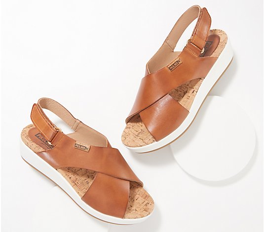 "As Is" Pikolinos Leather Ankle Strap Sandals - Mykonos