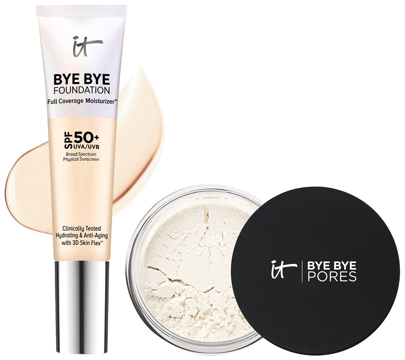 IT Cosmetics Bye Bye FoundationSPF50 & Bye Bye Pores Loose Powder - QVC.com