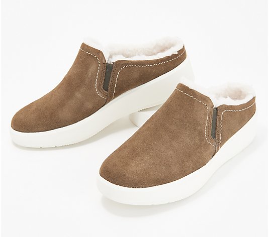 Clarks Collection Warm-Lined Suede Mules - Layton Gem
