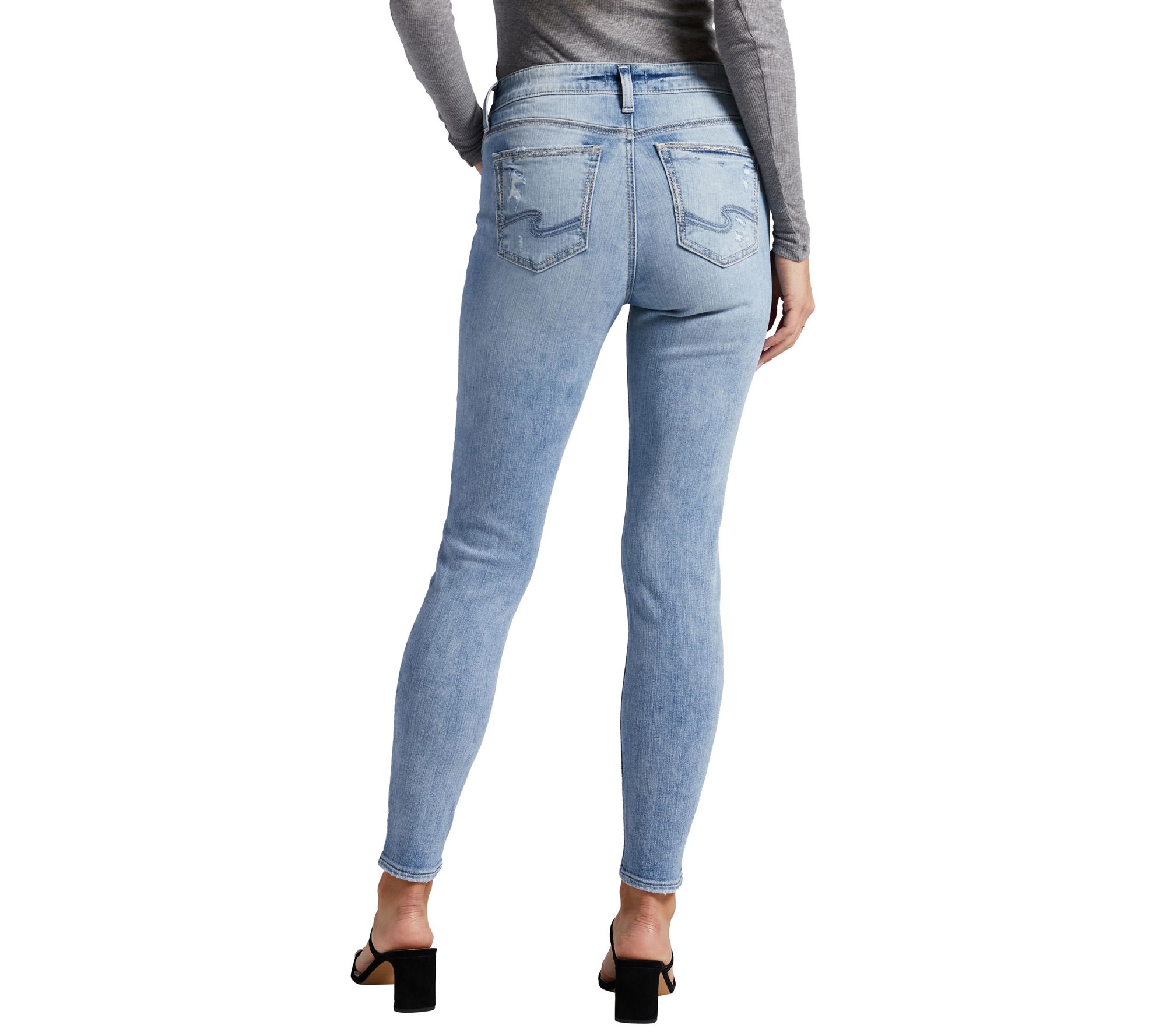 Silver Jeans Co. Elyse Mid Rise Skinny Jeans-SJL114 - QVC.com