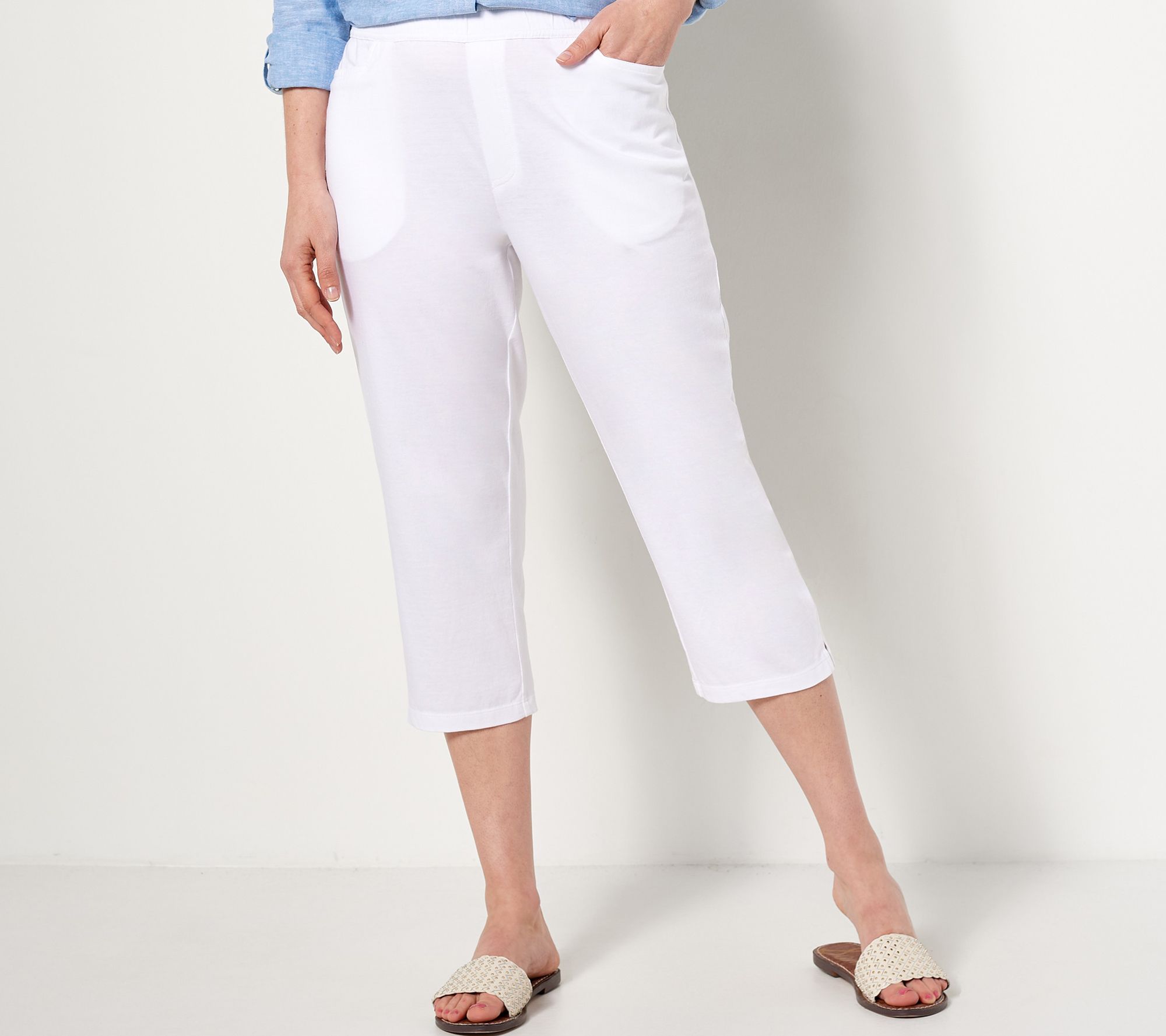 Suzanne Grae Ladies Fashion 3/4 Capri Pants sizes XS Small Medium Large  White