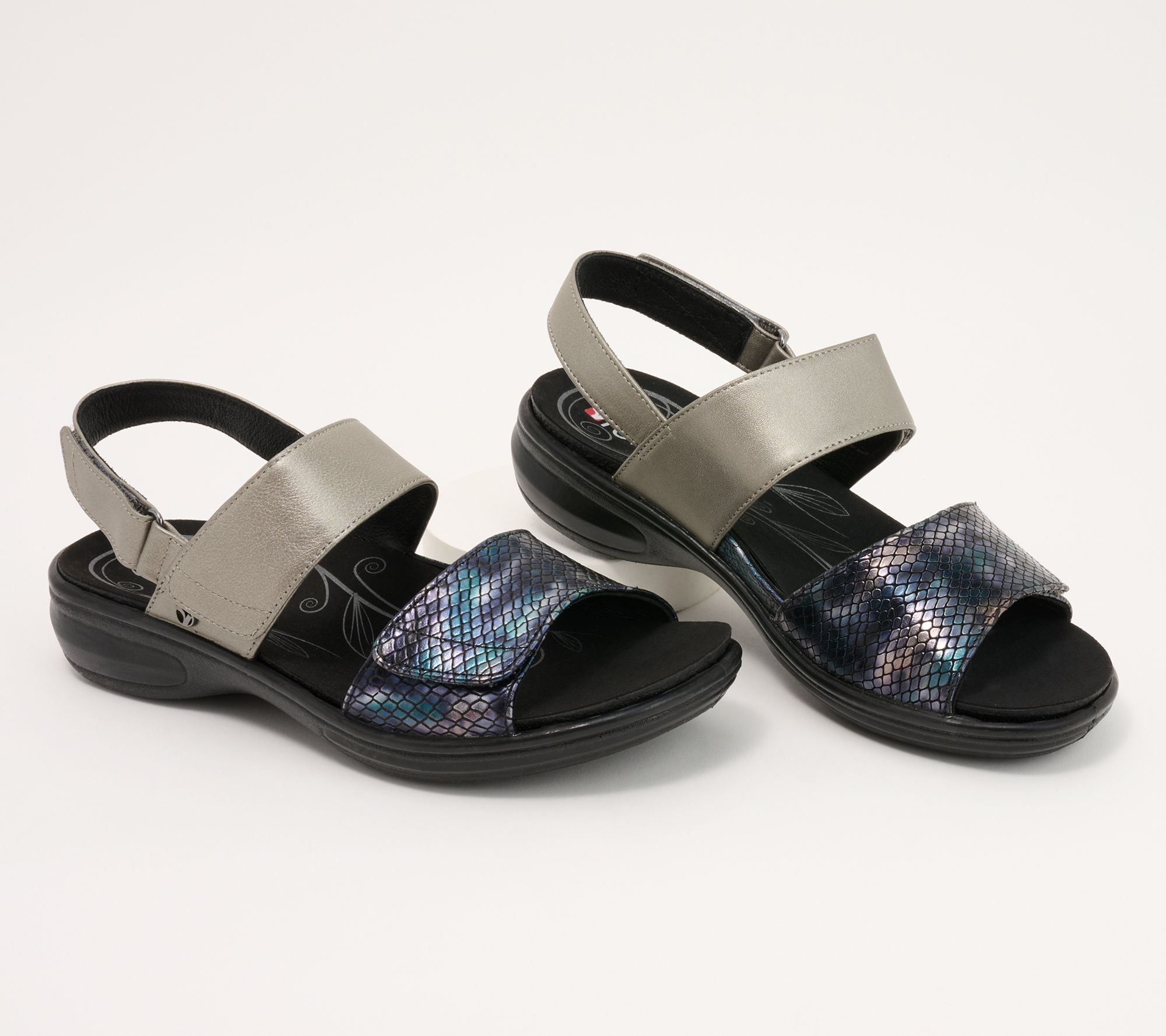 Revere Goldie Leather Adjustable Strap Sandals - Como