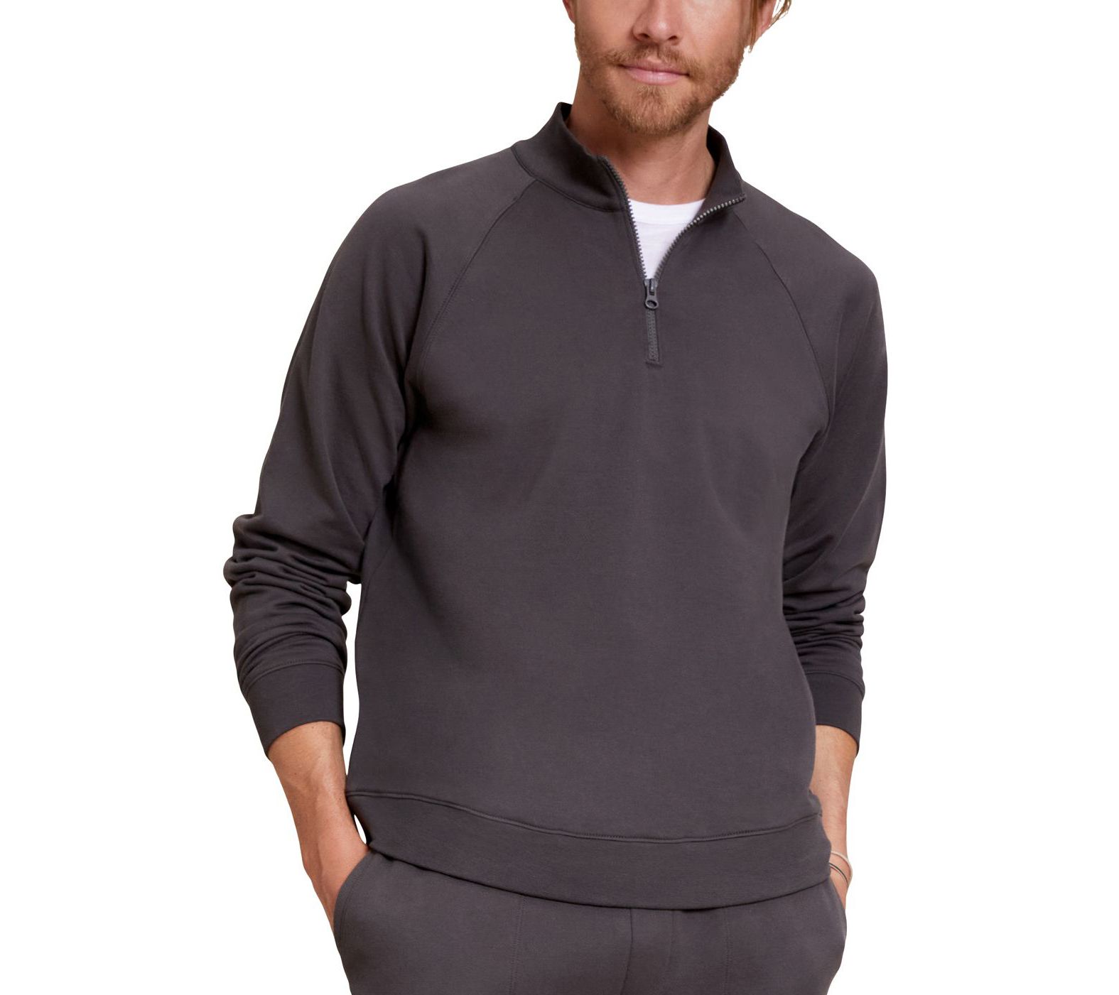 Malibu Collection® Men's Pima Cotton Fleece Half Zip Pullover