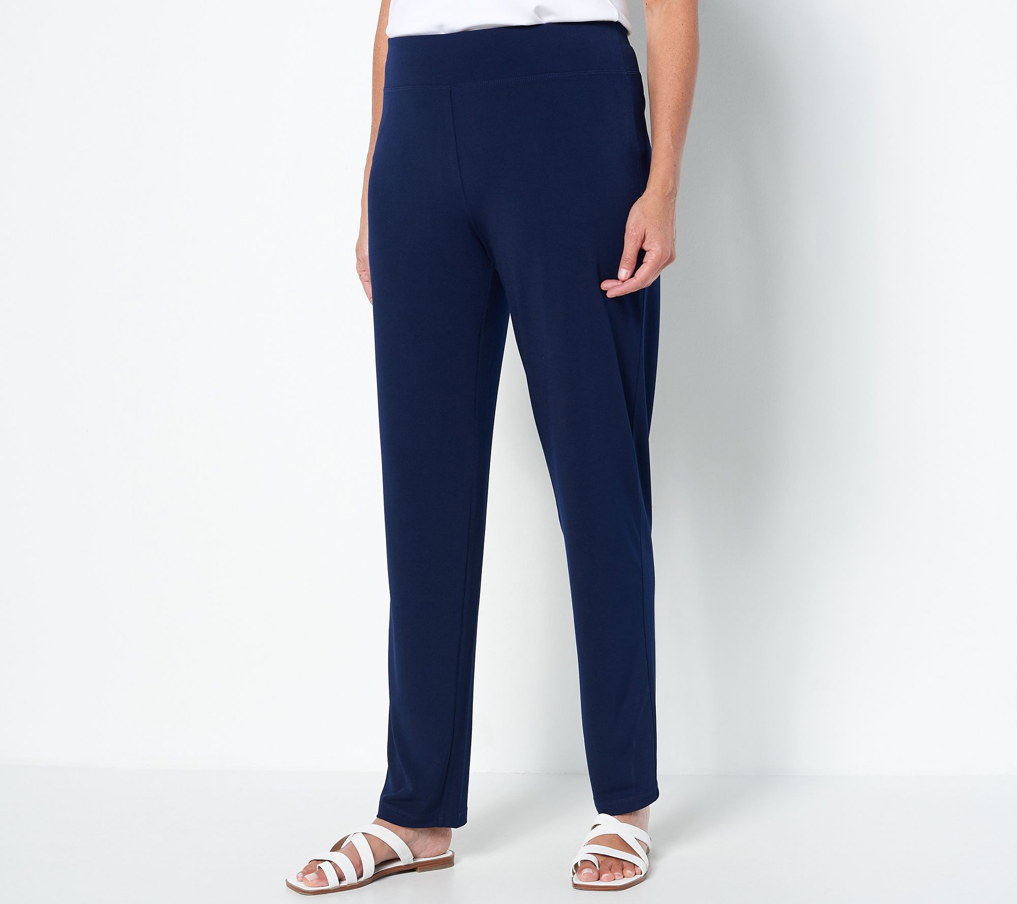 "As Is" Susan Graver Modern Essentials Reg Liquid Knit Slim Leg Pants
