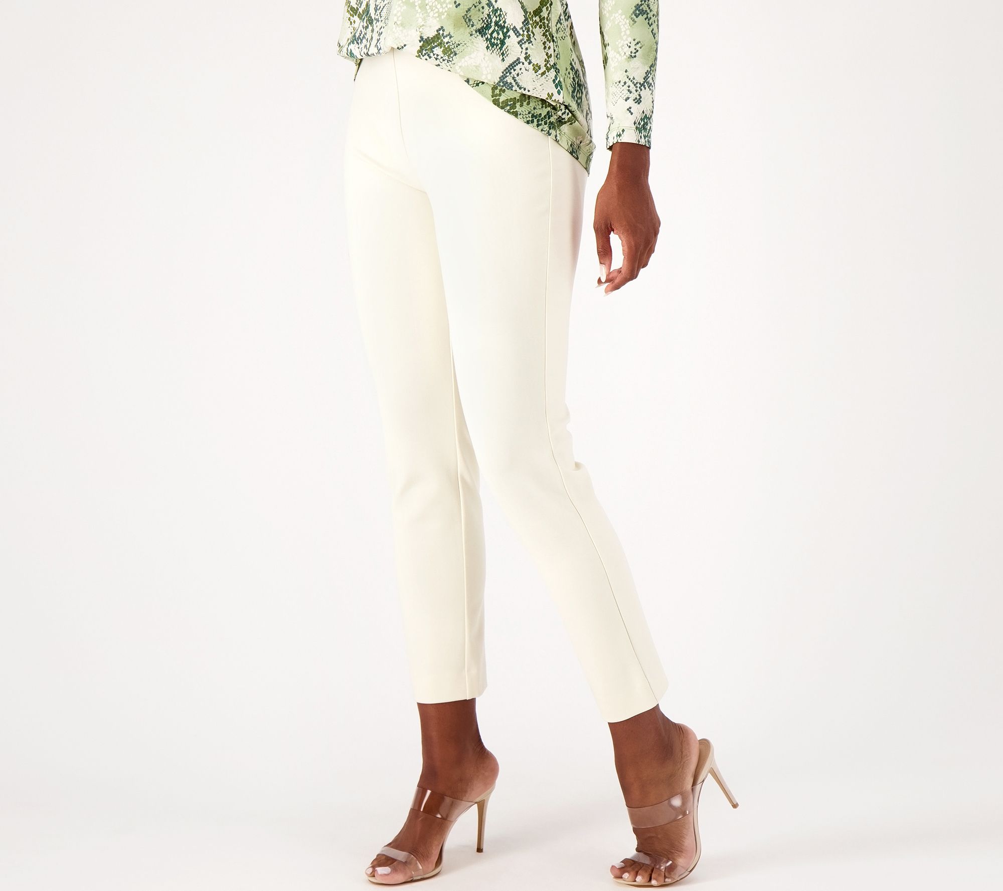 "As Is" Susan Graver Petite Metro Knit Pull On Slim Leg Ankle Pants