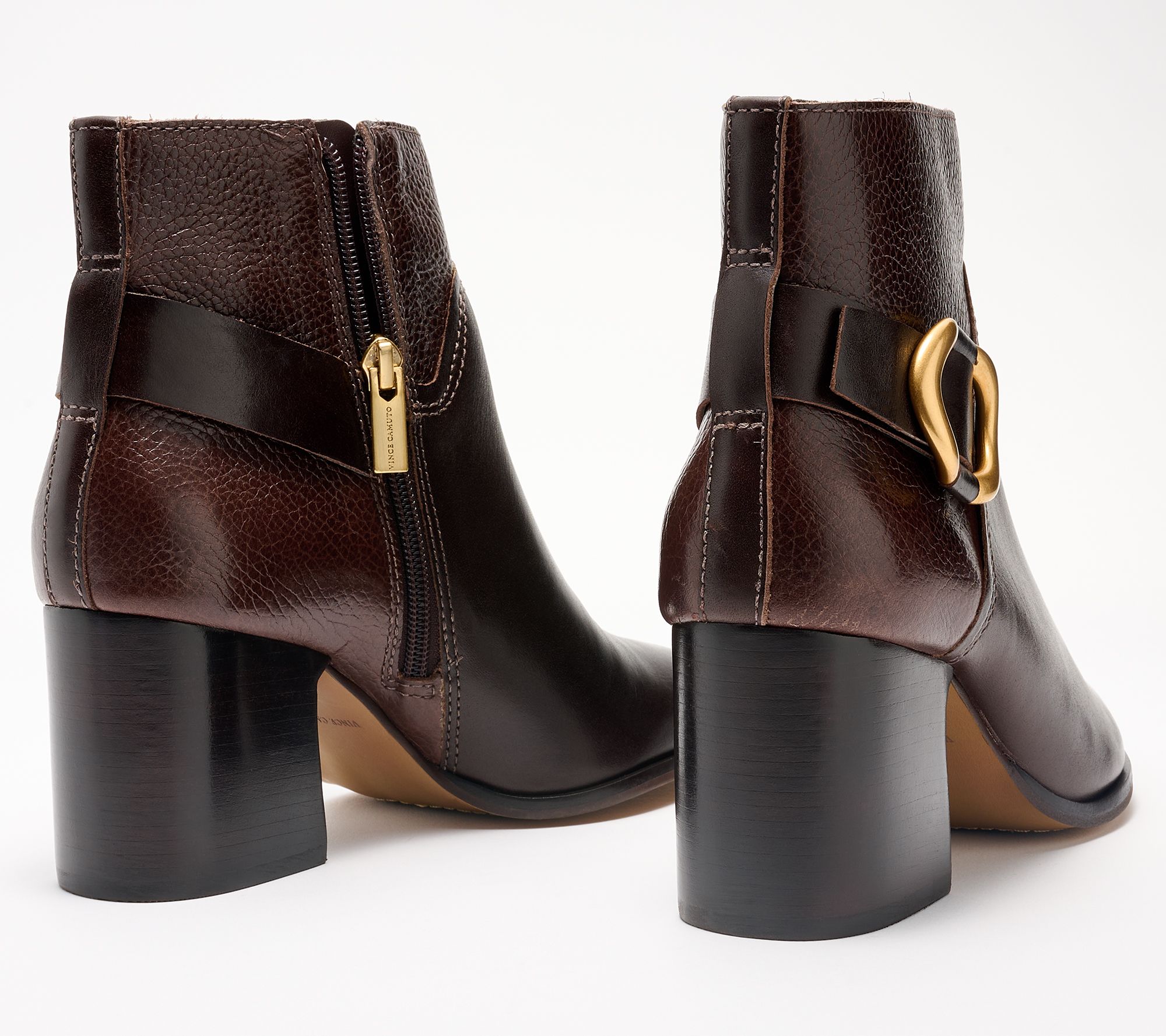 thumbnail image 2 of Vince Camuto Gaviana Black Leather Lace-Up Ankle Boots - Women's, New In Box 2 of 6
