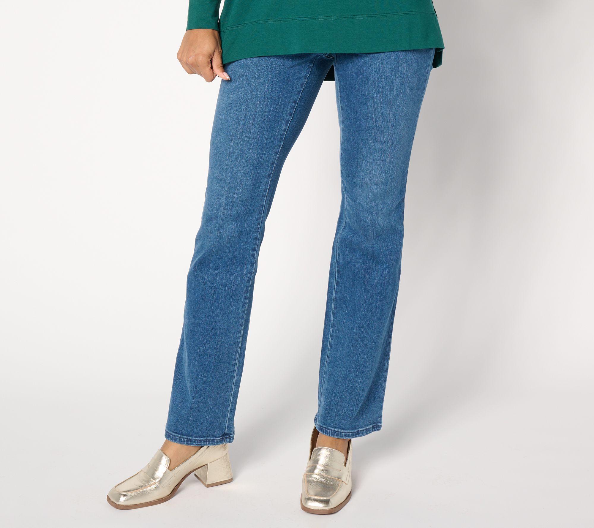 Belle by Kim Gravel Petite TripleLuxe Denim Baby Boot-Cut Jean