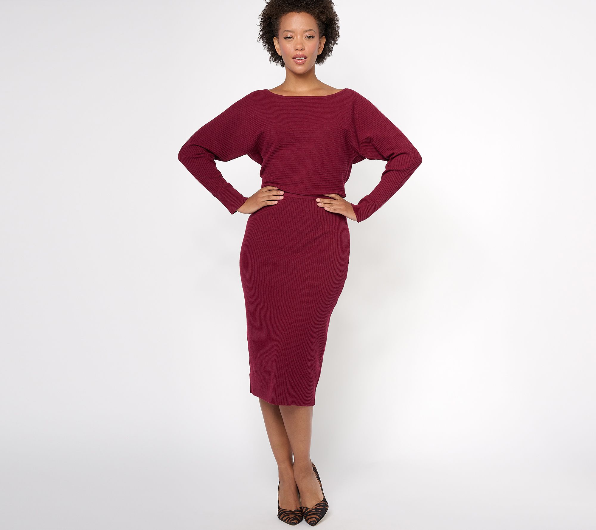 Studio Park x Amy Stran Dolman Sleeve Regular Sweater Dress