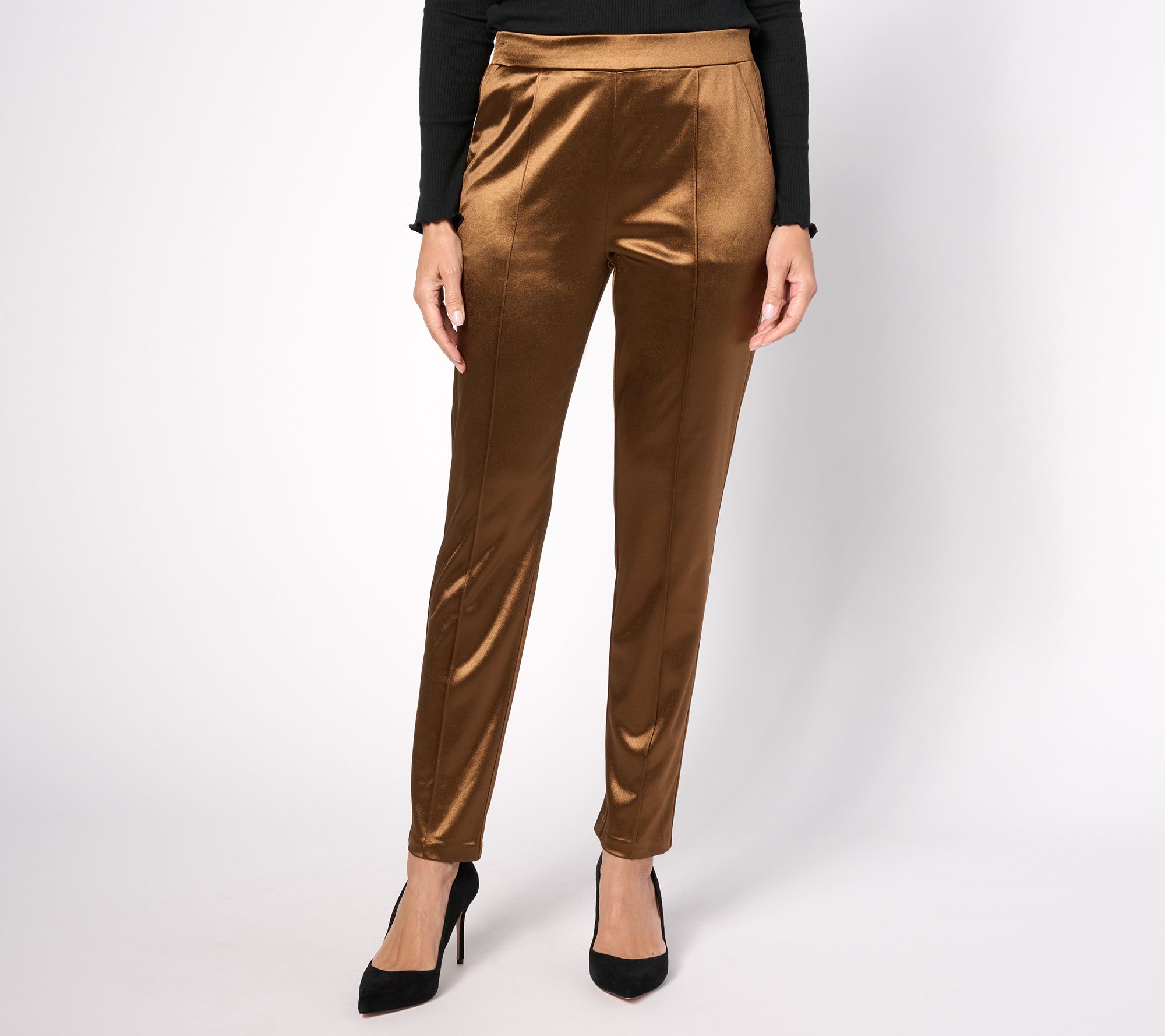 Isaac Mizrahi Live! Regular Always Isaac Knit Slim Straight Pants
