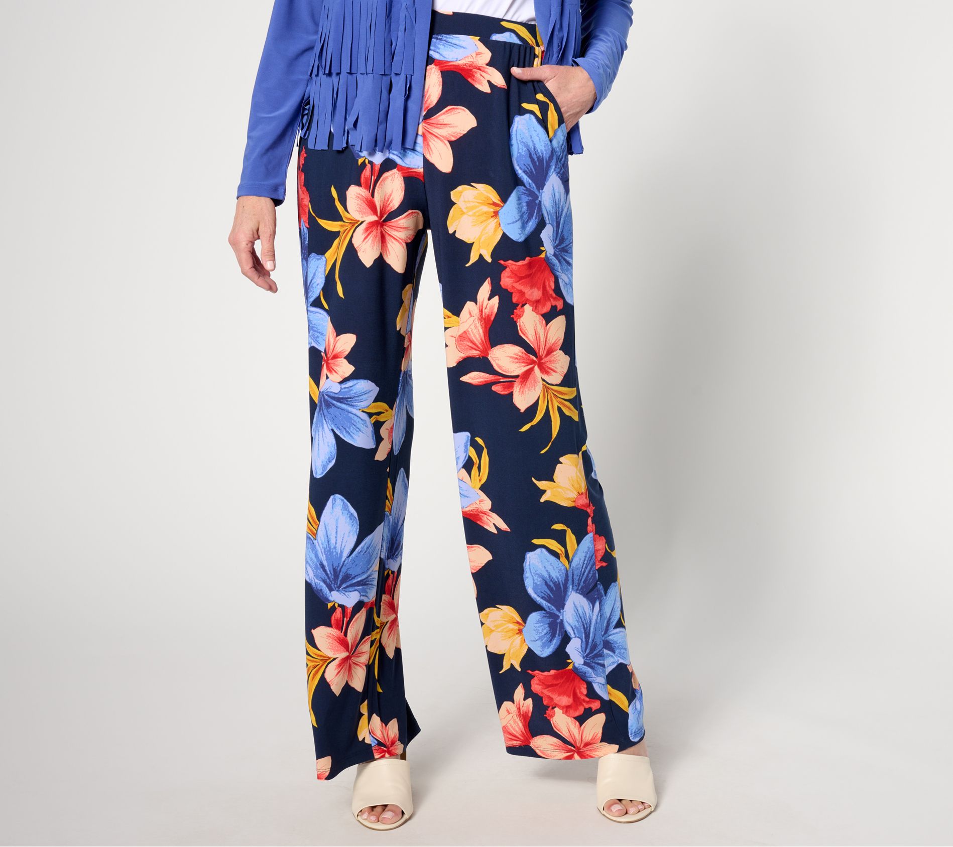 Attitudes by Renee Como Jersey Petite Wide Leg Pants