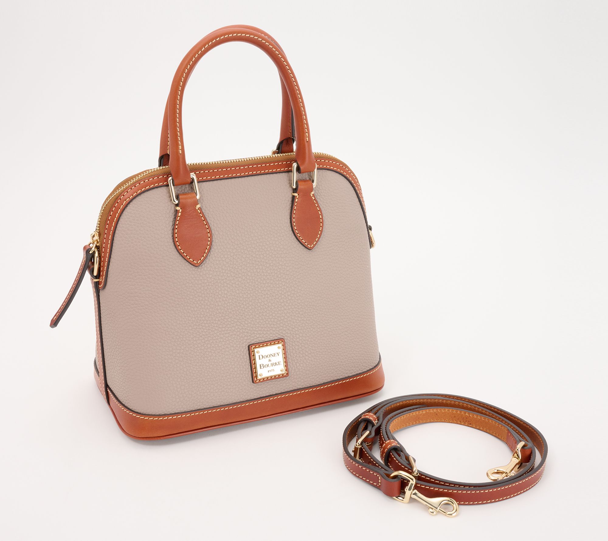 Dooney & Bourke Pebble Leather Satchel with Crossbody