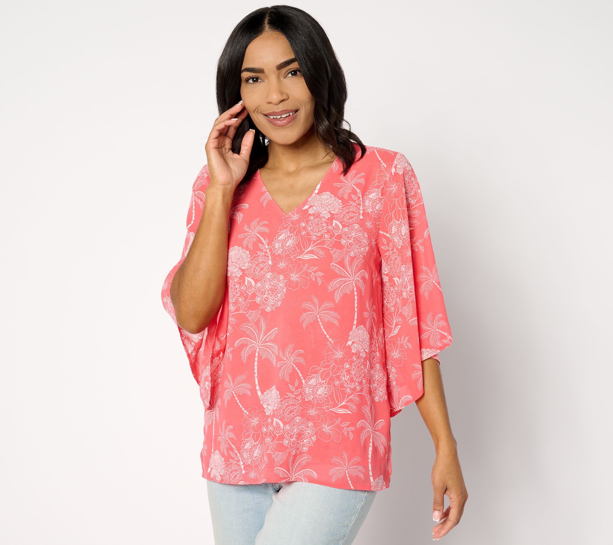 Belle by Kim Gravel Caribbean Dream Double Chiffon Blouse
