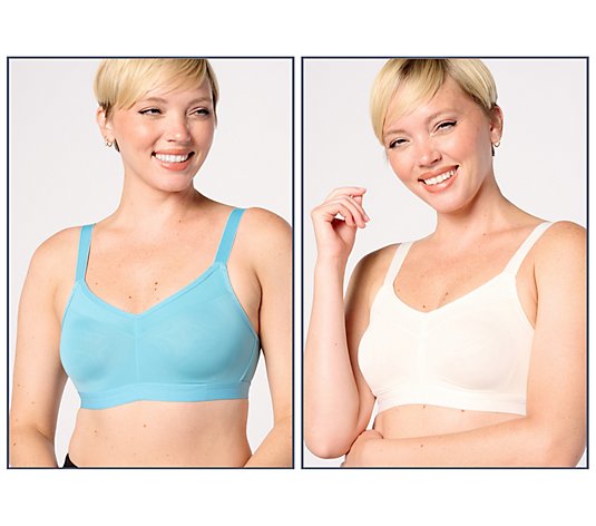 As Is Cuddl Duds Set of 2 Smooth Micro Extra Support Bralette 