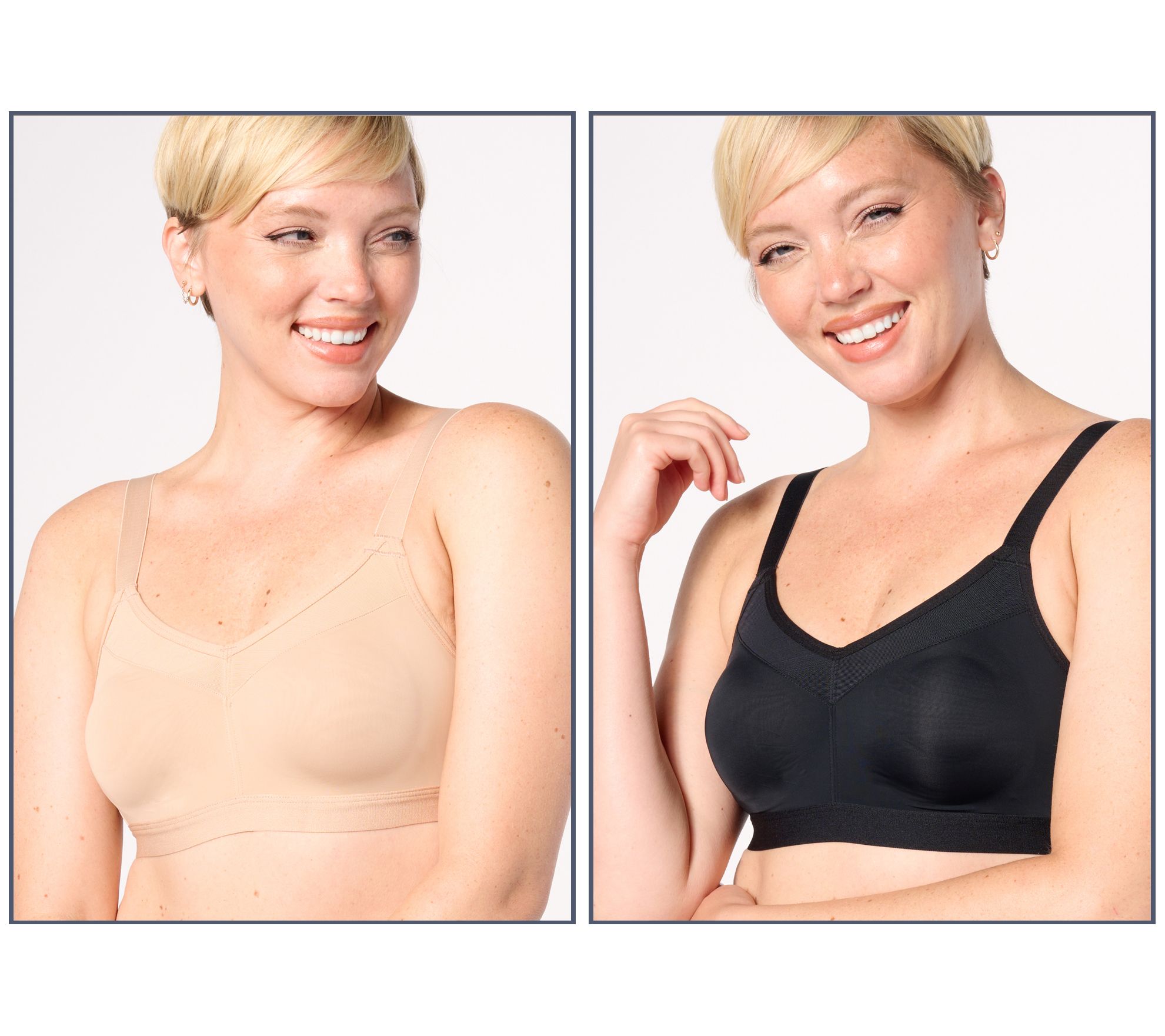 Cuddl Duds Set of 2 Smooth Micro Extra Support Bralette 