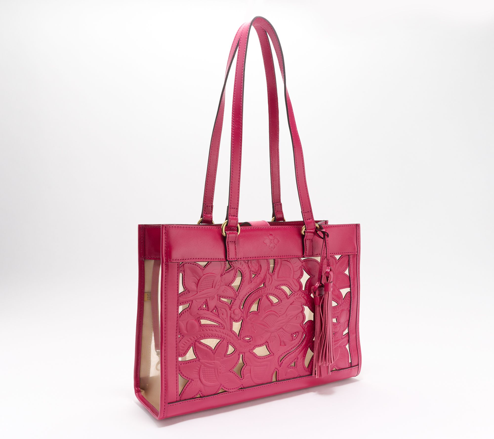 Patricia Nash Gianella Leather & Mesh Cavo Cut Out Tote