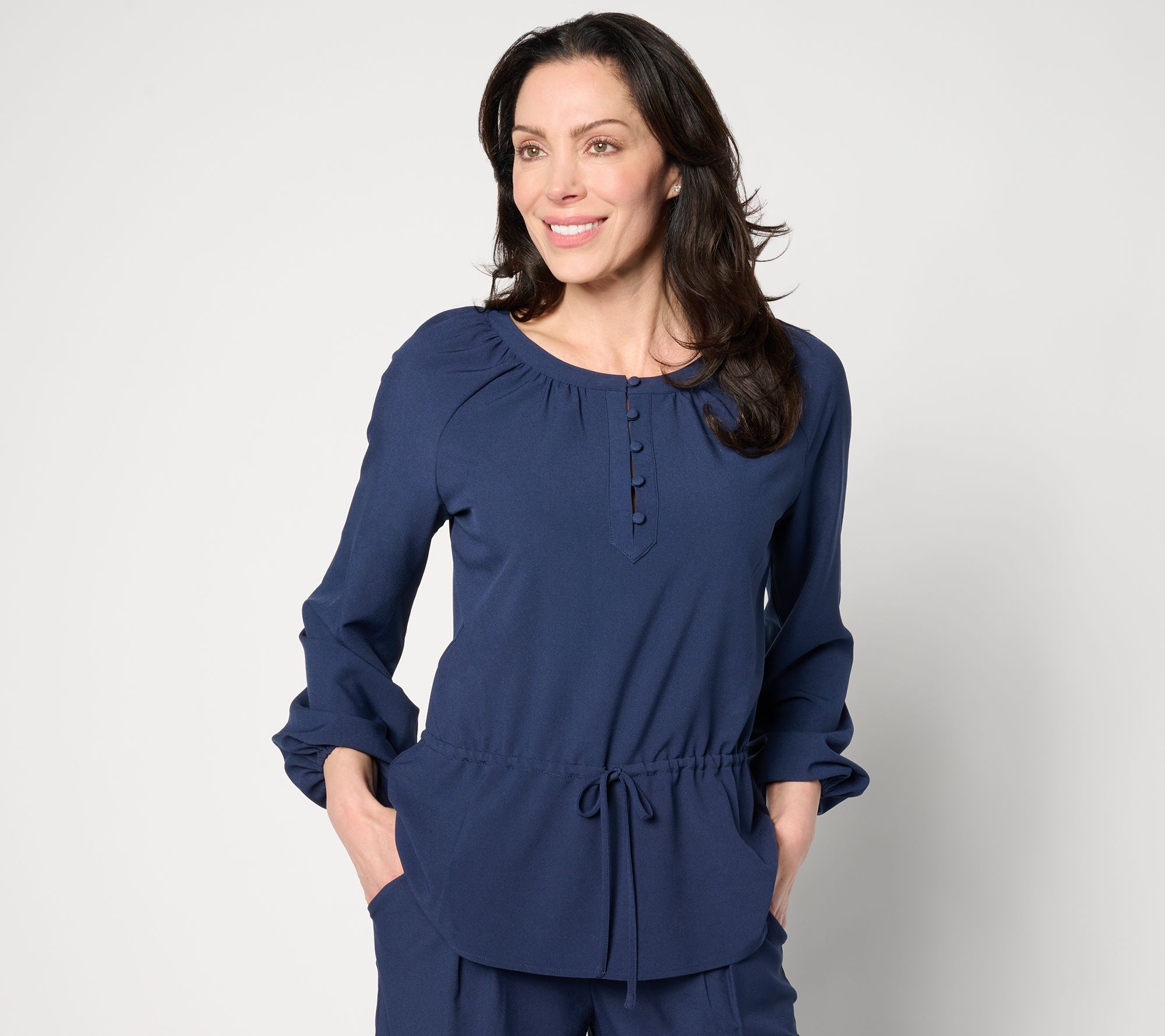 "As Is" BEAUTIFUL by Lawrence Zarian Peasant Top w/ Adjustble Waist