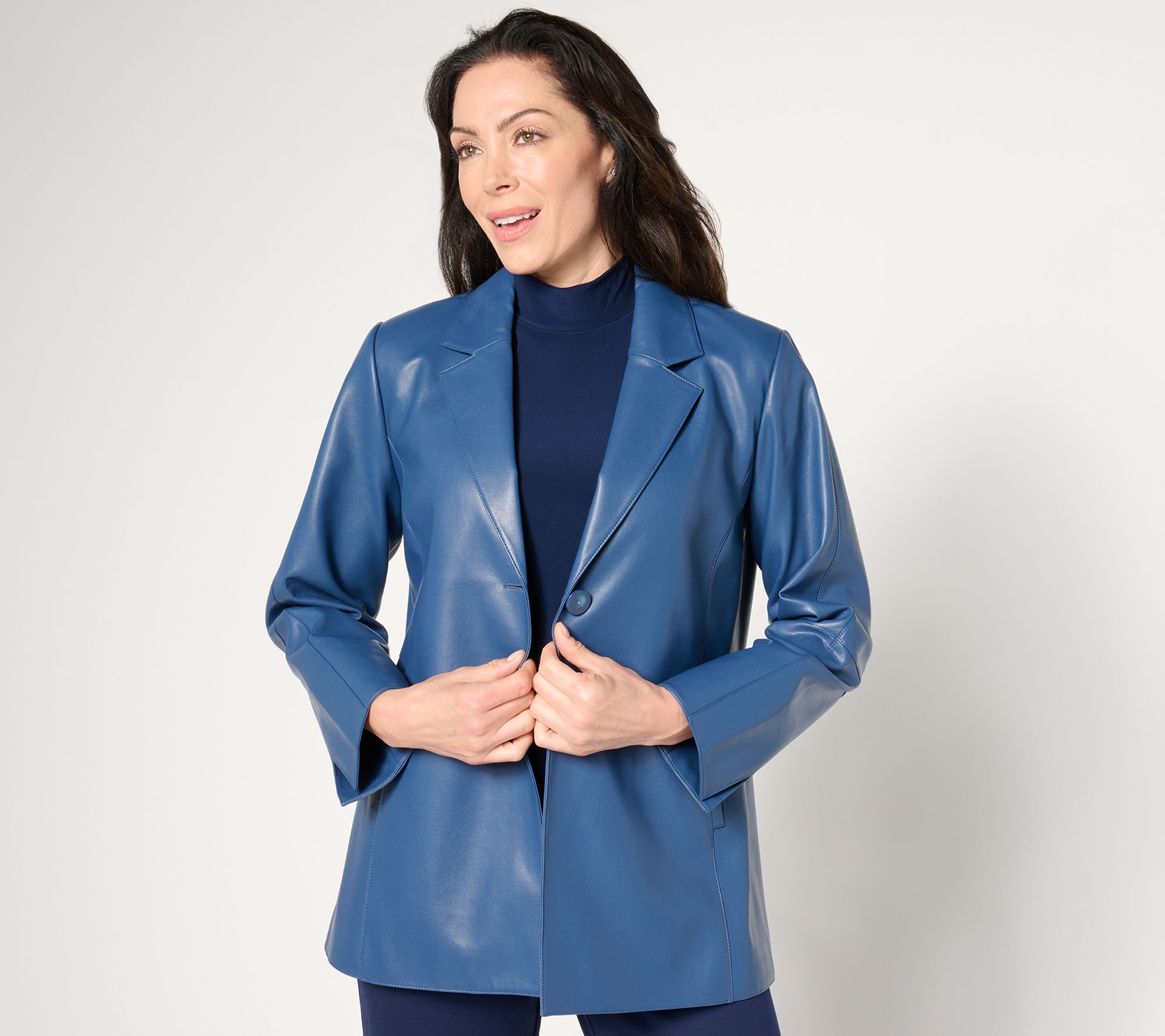 Dennis Basso Petite Luxe Faux Leather Jacket