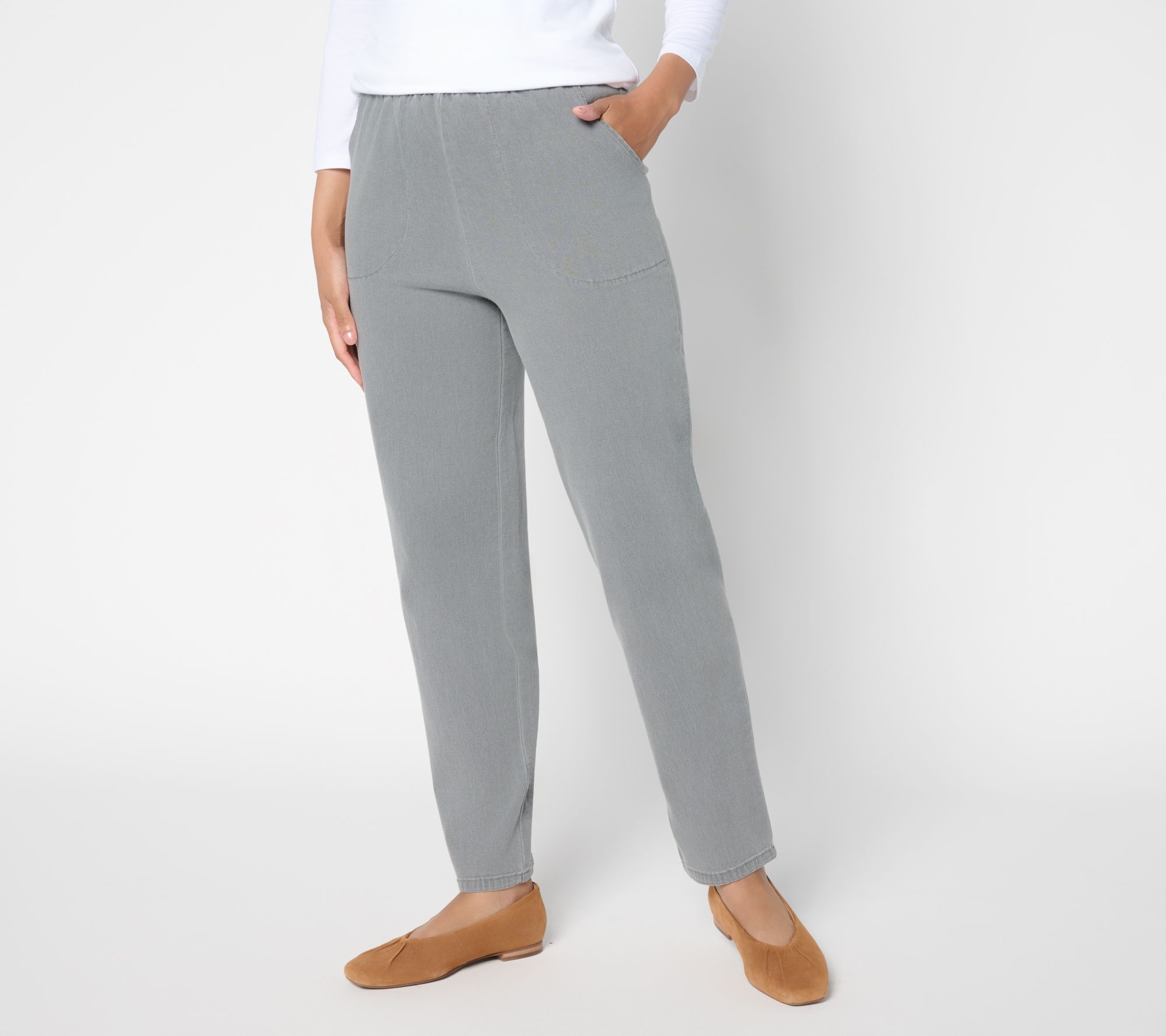 Denim & Co. Original Waist Stretch Tall Side Pocket Pant-BlackDenim