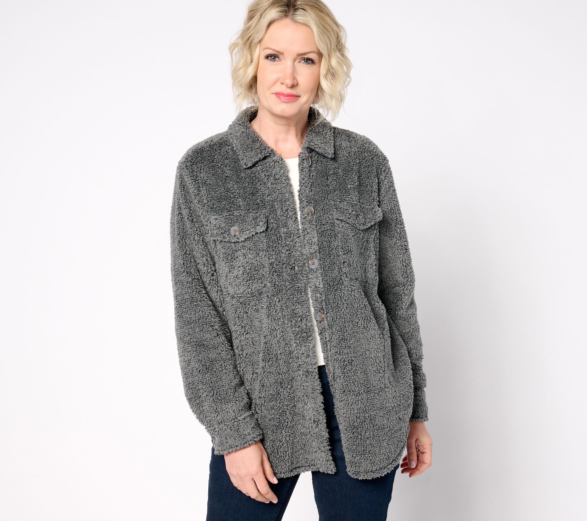 "As Is" Belle by Kim Gravel SophistiChic Sherpa Shacket