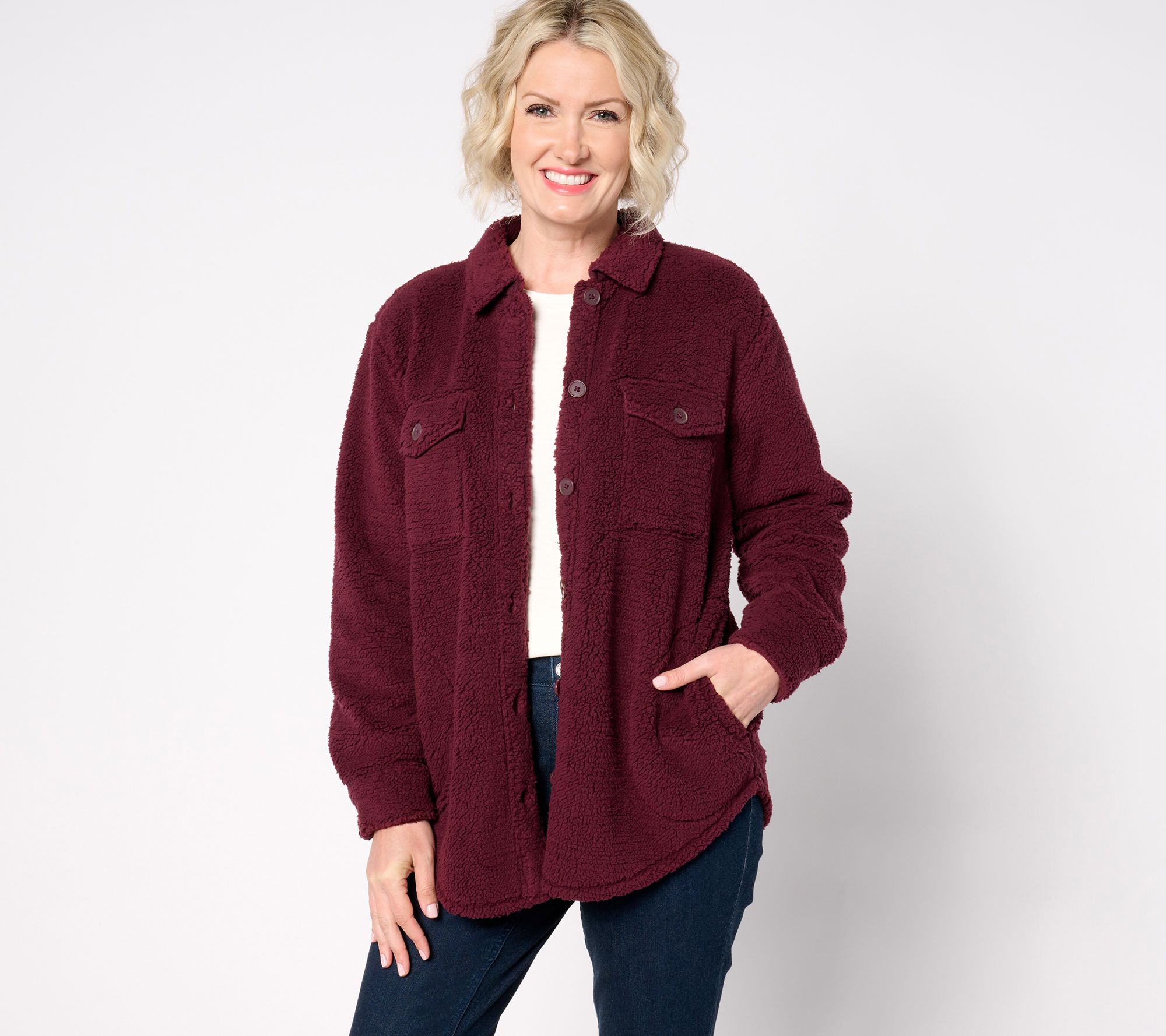 "As Is" Belle by Kim Gravel SophistiChic Sherpa Shacket