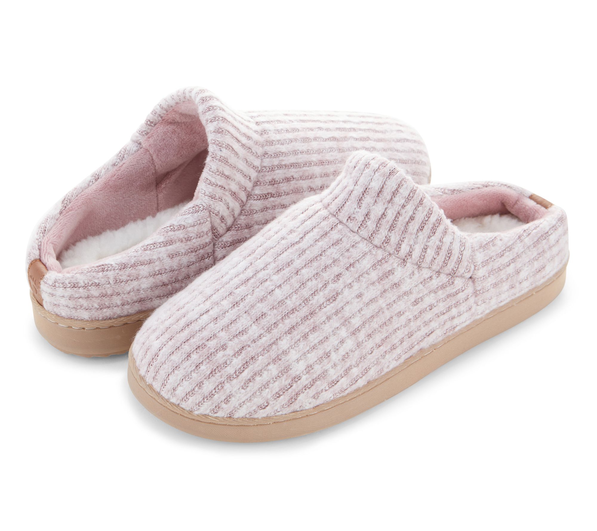 Floopi Women's Fuzzy Ribbed Knit Clog Slipper