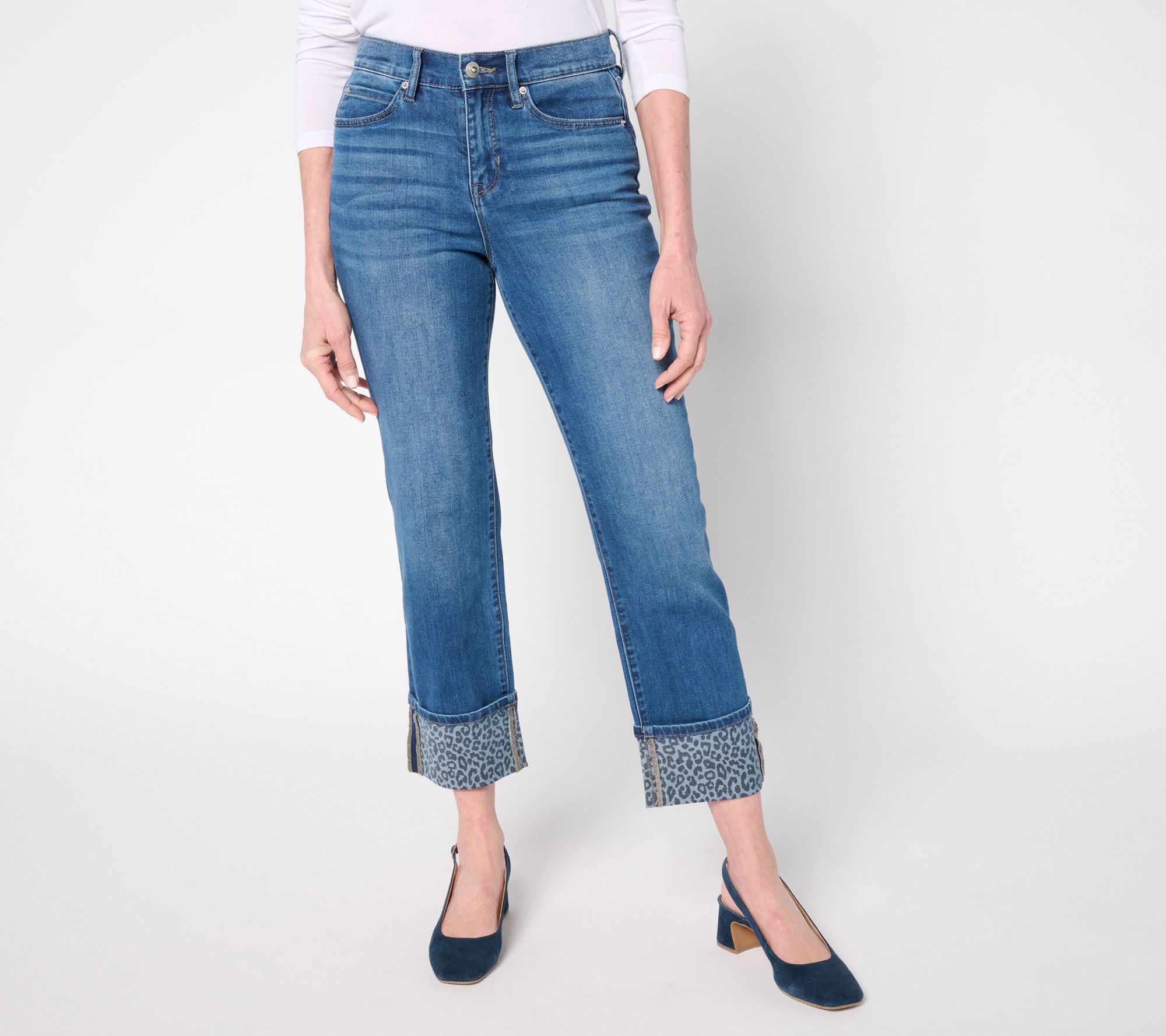 nicole by Nicole Miller Regular Stretch Printed Cuff Ankle Jean