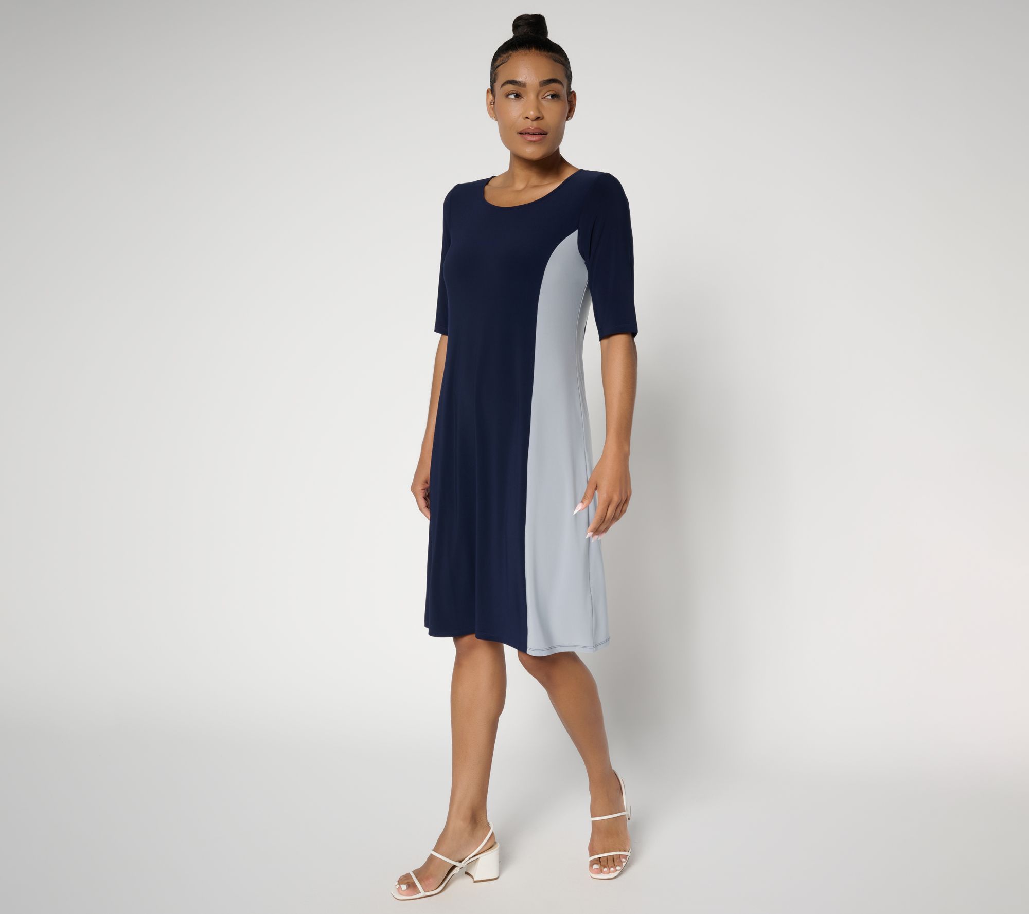 Attitudes by Renee Petite La Roma Jersey Color Block Dress