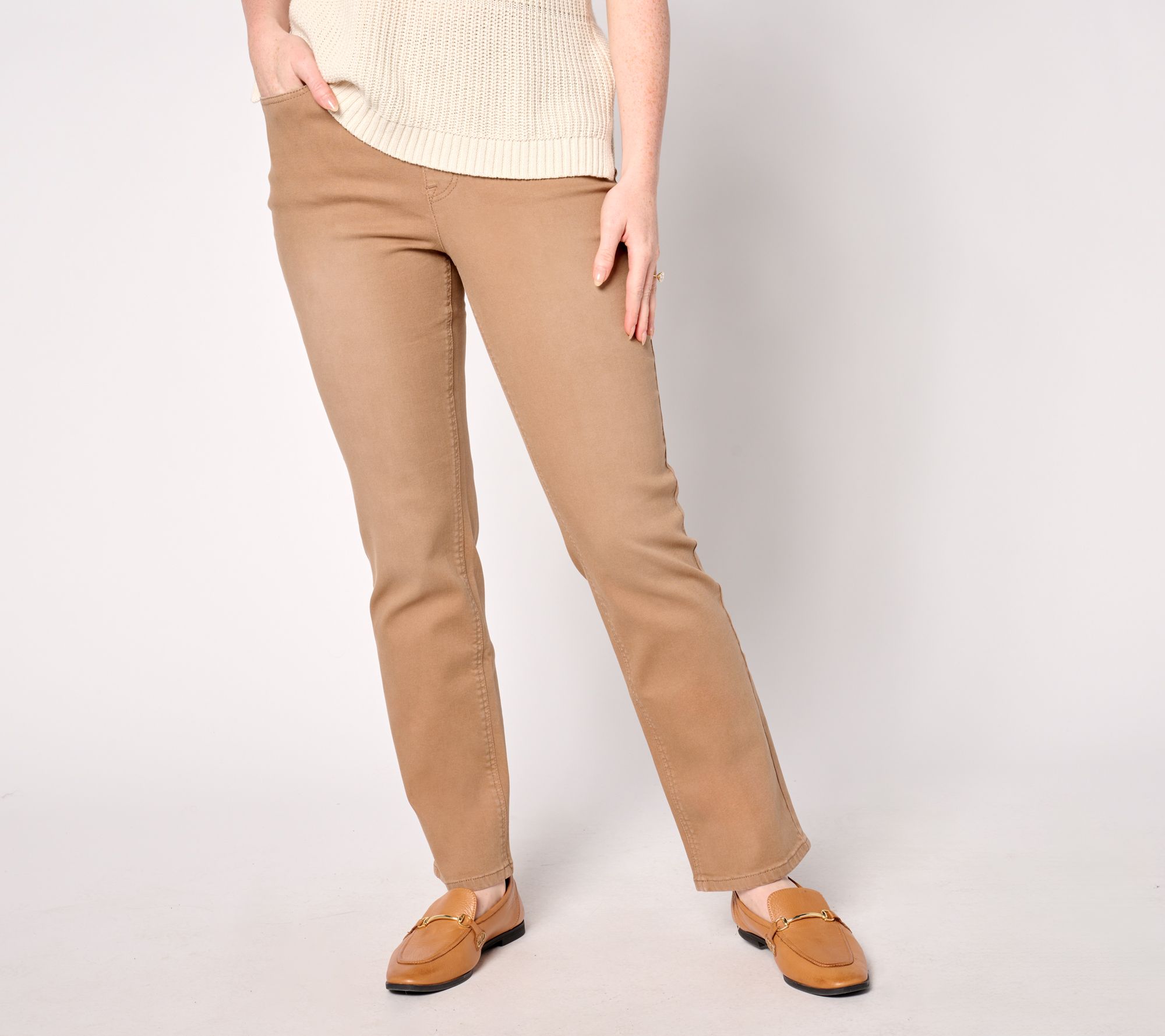 "As Is" Isaac Mizrahi Live! Tall True Denim Color Pull On Straight Jeans