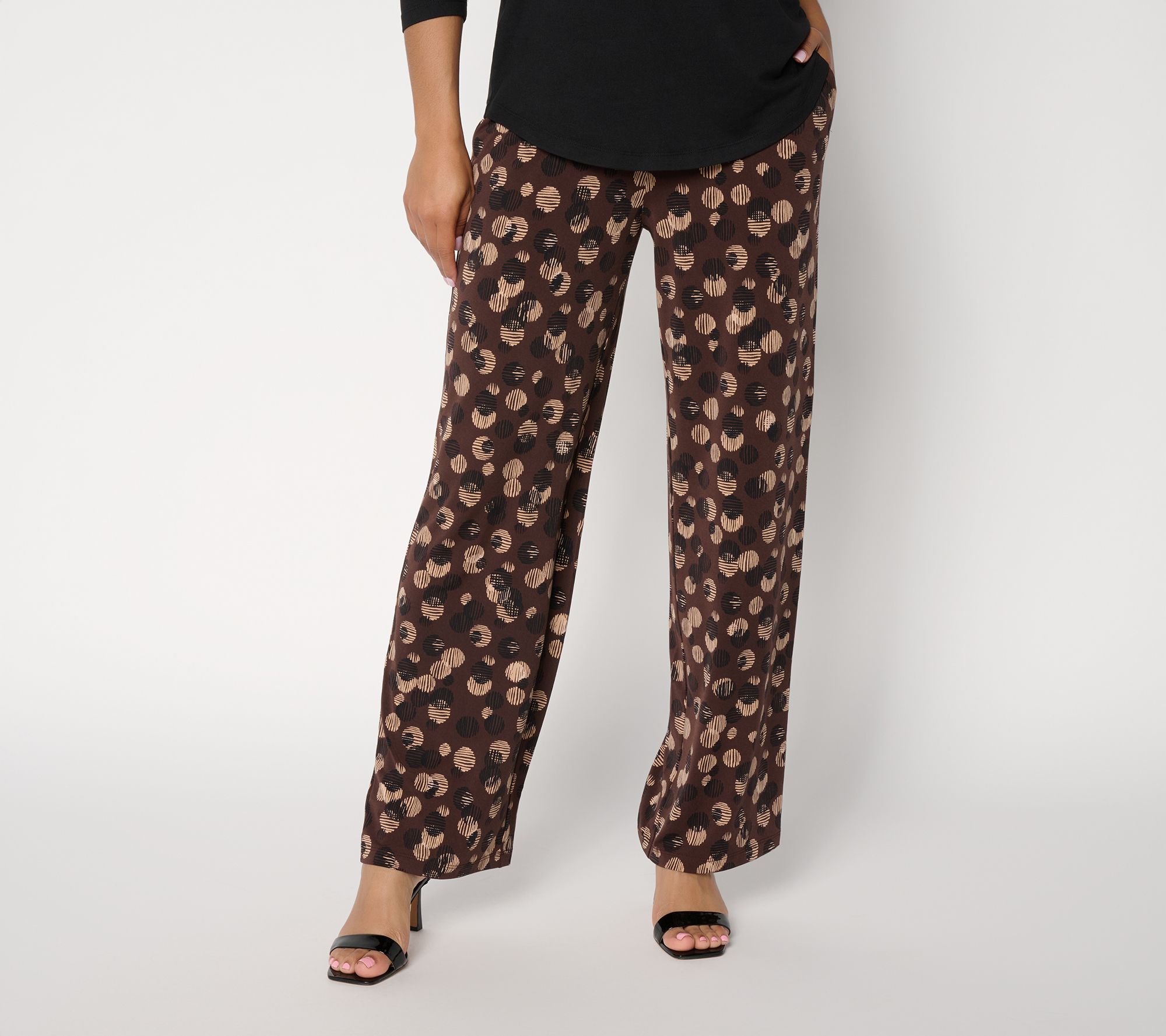 Susan Graver Regular Printed Liquid Knit Wide-Leg Pants