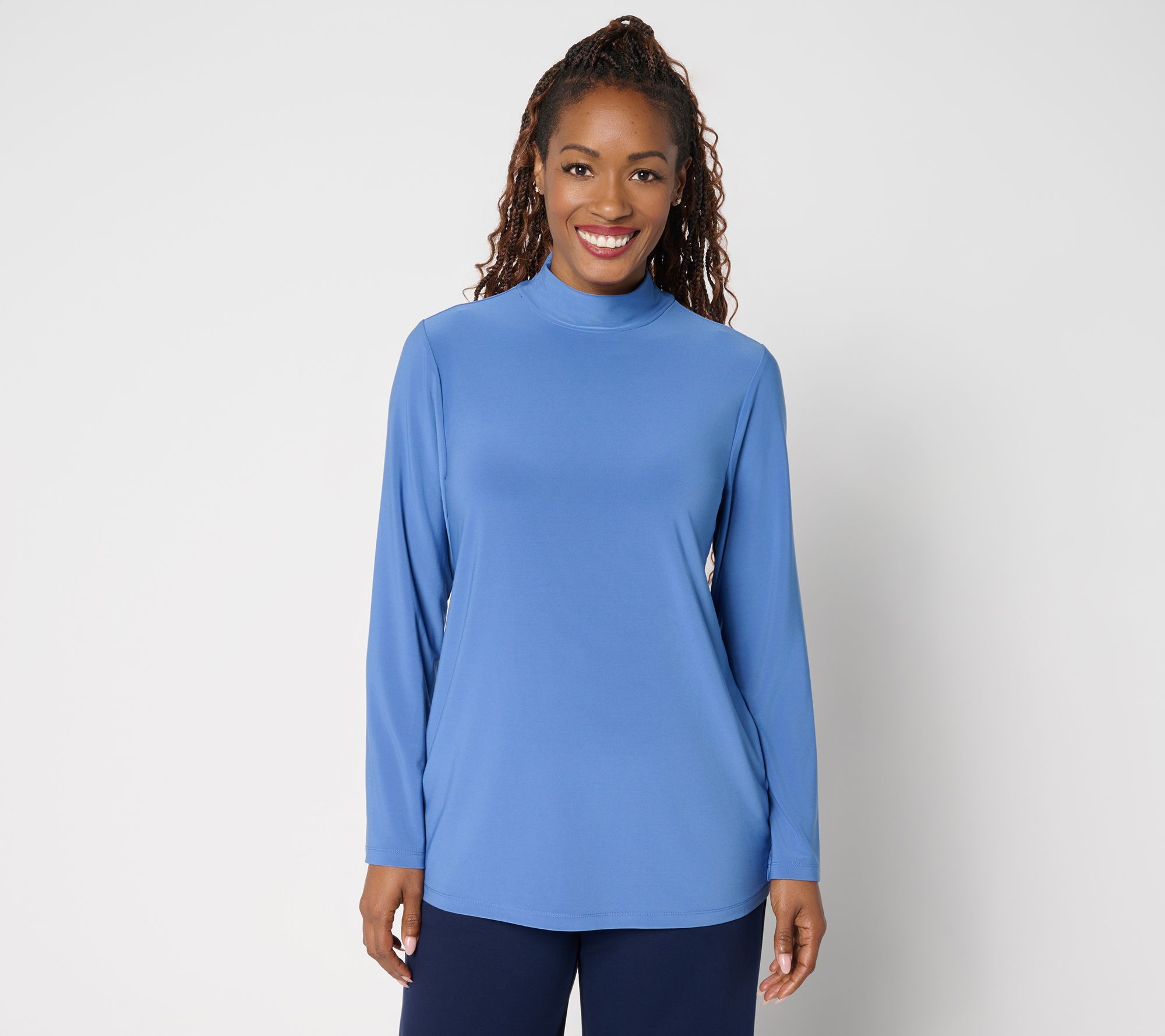 GRAVER Susan Graver LK Luxe Mock Neck Long Sleeve Top