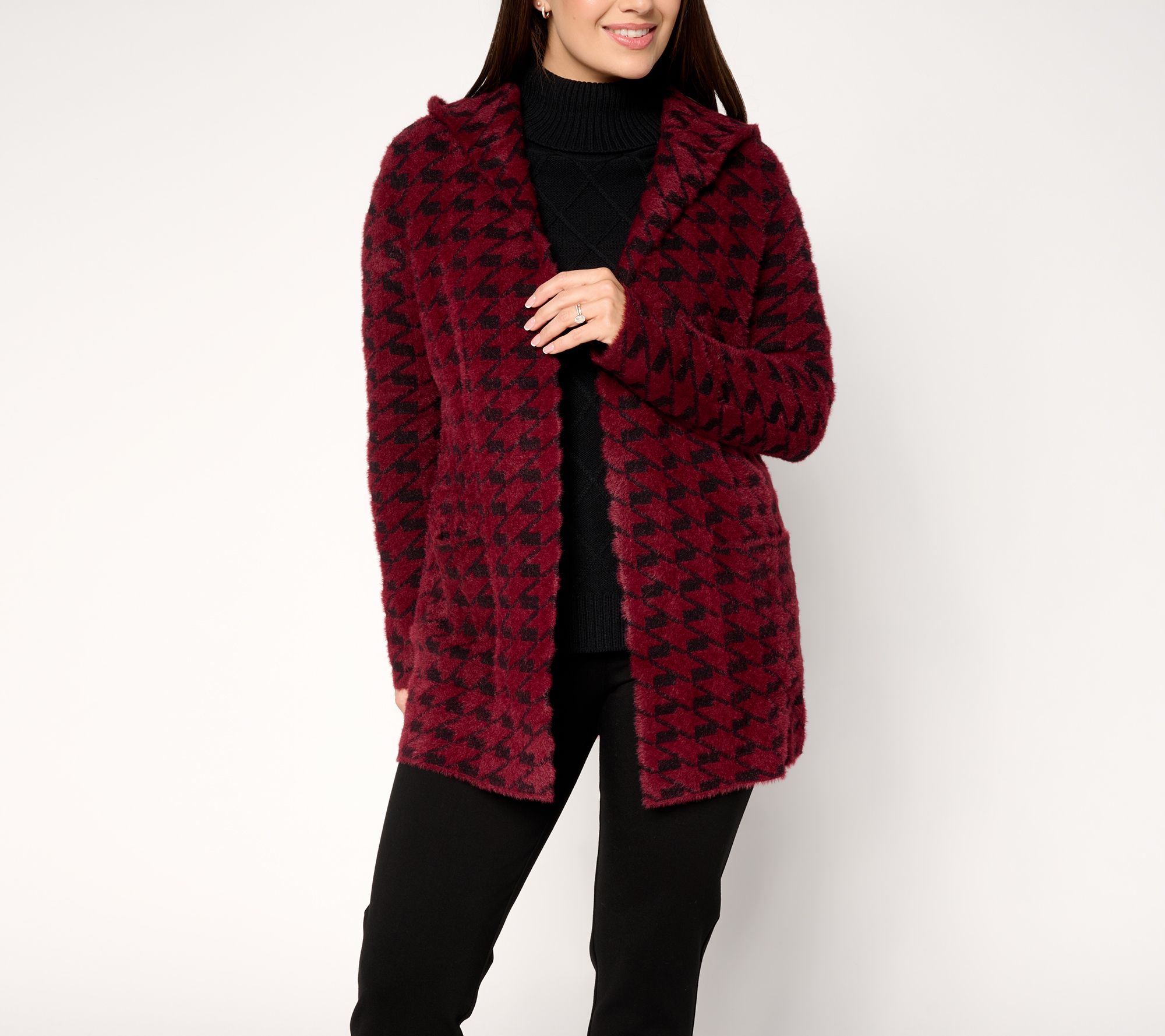 Liverpool Los Angeles Hooded Plush Coatigan with Pockets