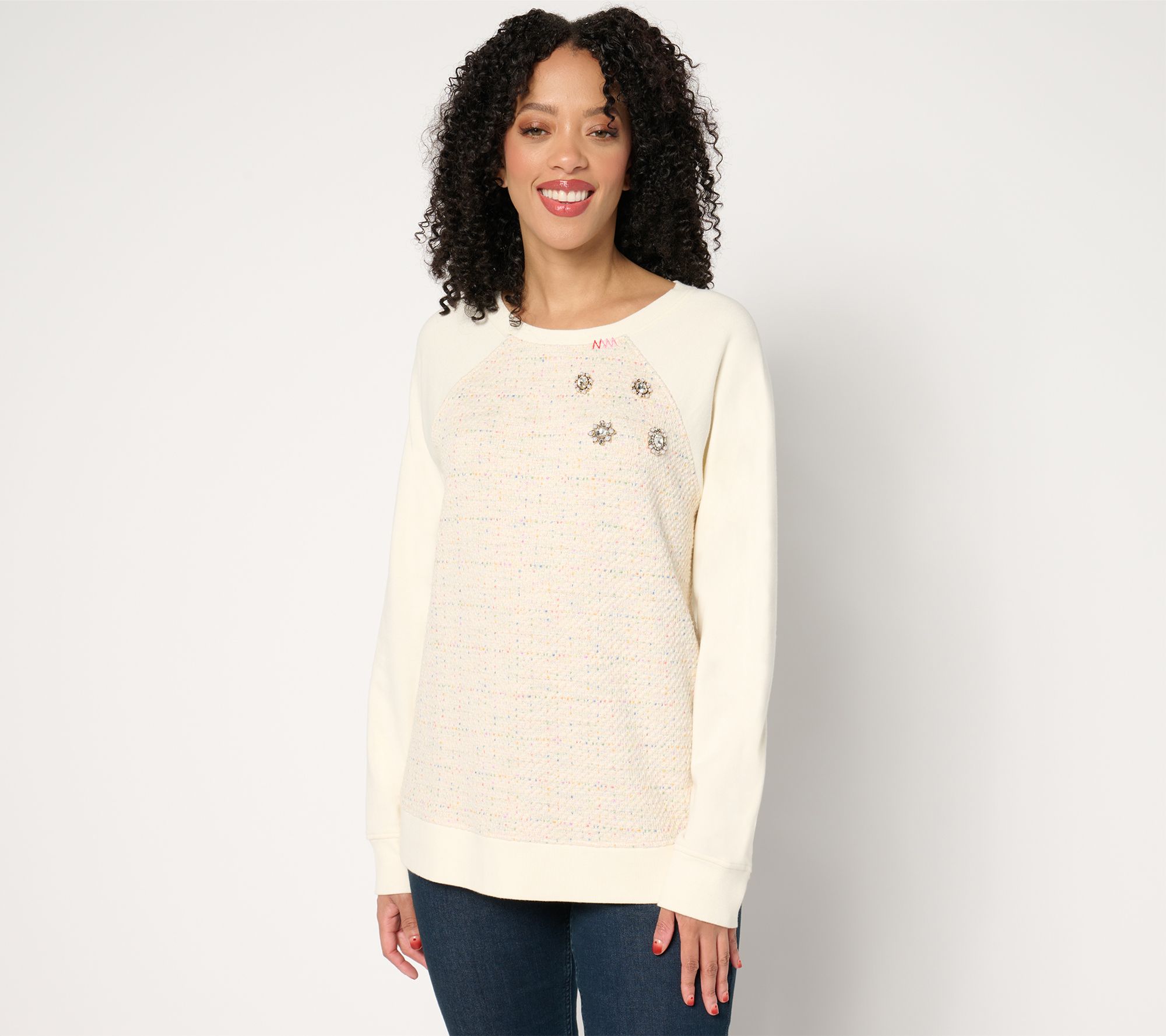 "As Is" Ali + Mally X Peace Love World Embellished Sweatshirt
