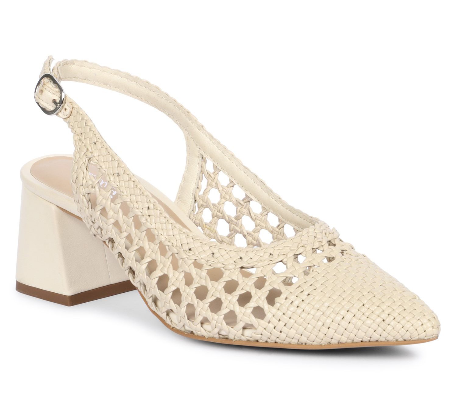 Saint G - Calli Woven Leather Slingback Pumps