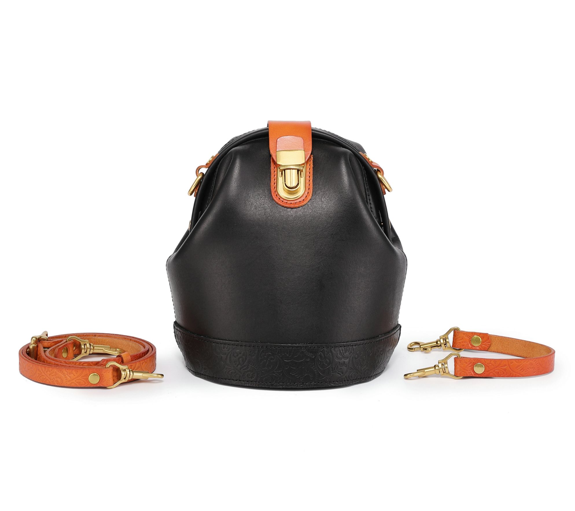 Old Trend Doctor Bucket Leather Bag with Crossbody Strap