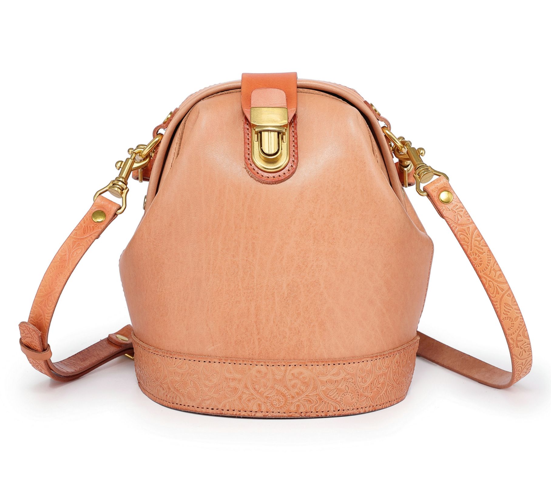 Old Trend Doctor Bucket Leather Bag with Crossbody Strap
