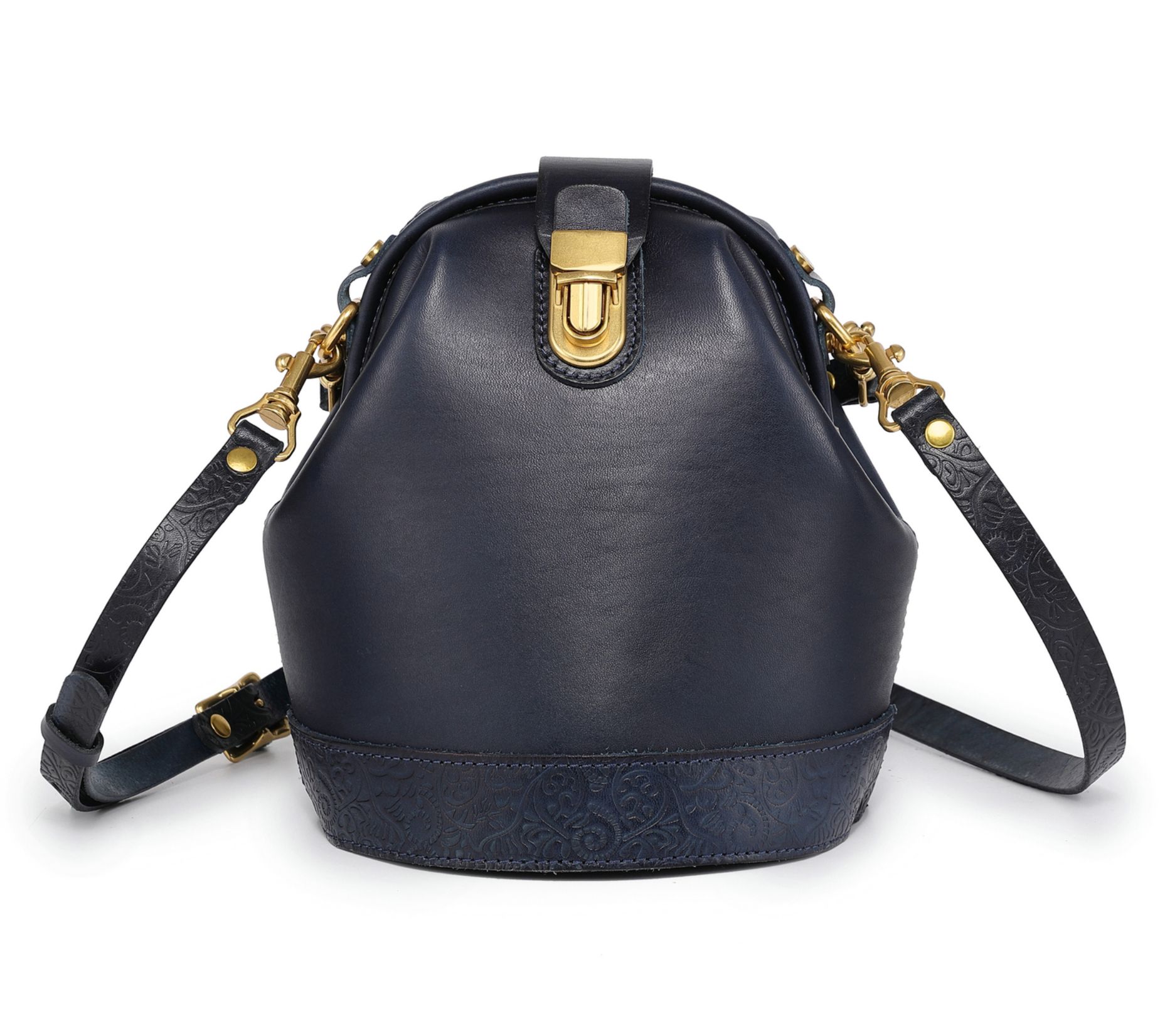 Old Trend Doctor Bucket Leather Bag with Crossbody Strap