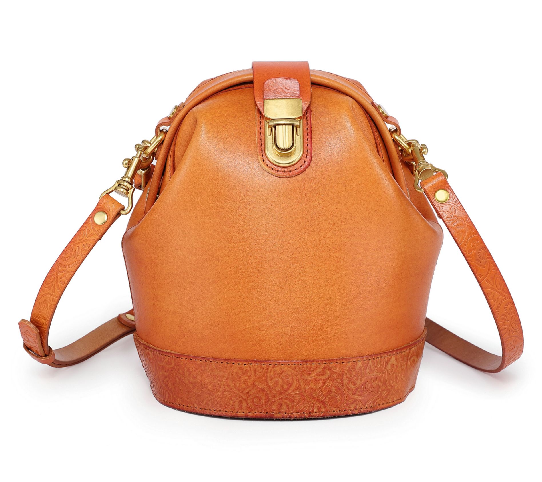 Old Trend Doctor Bucket Leather Bag with Crossbody Strap