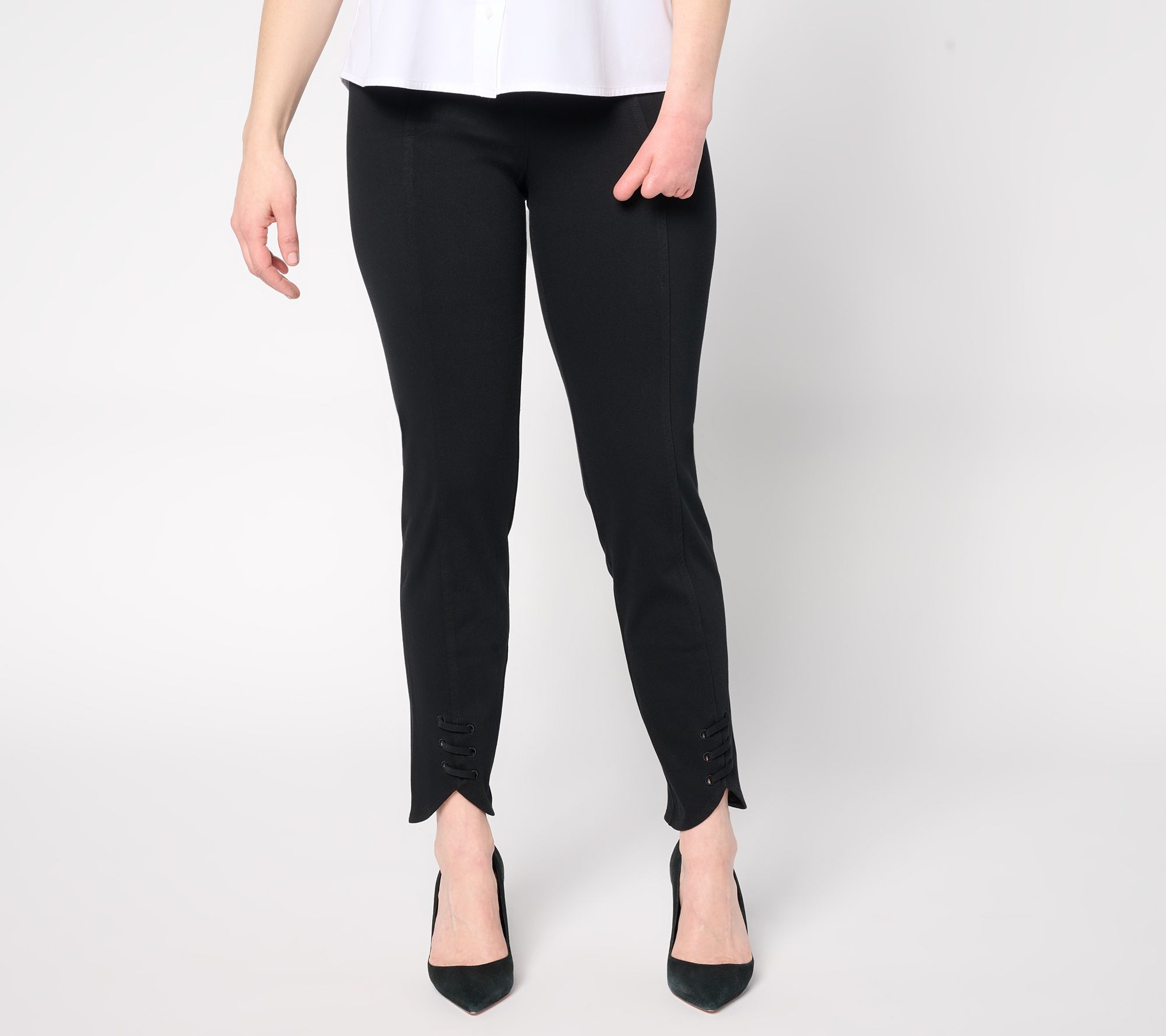 "As Is" Women with Control Prime Stretch Denim Regular Slim Leg Pants