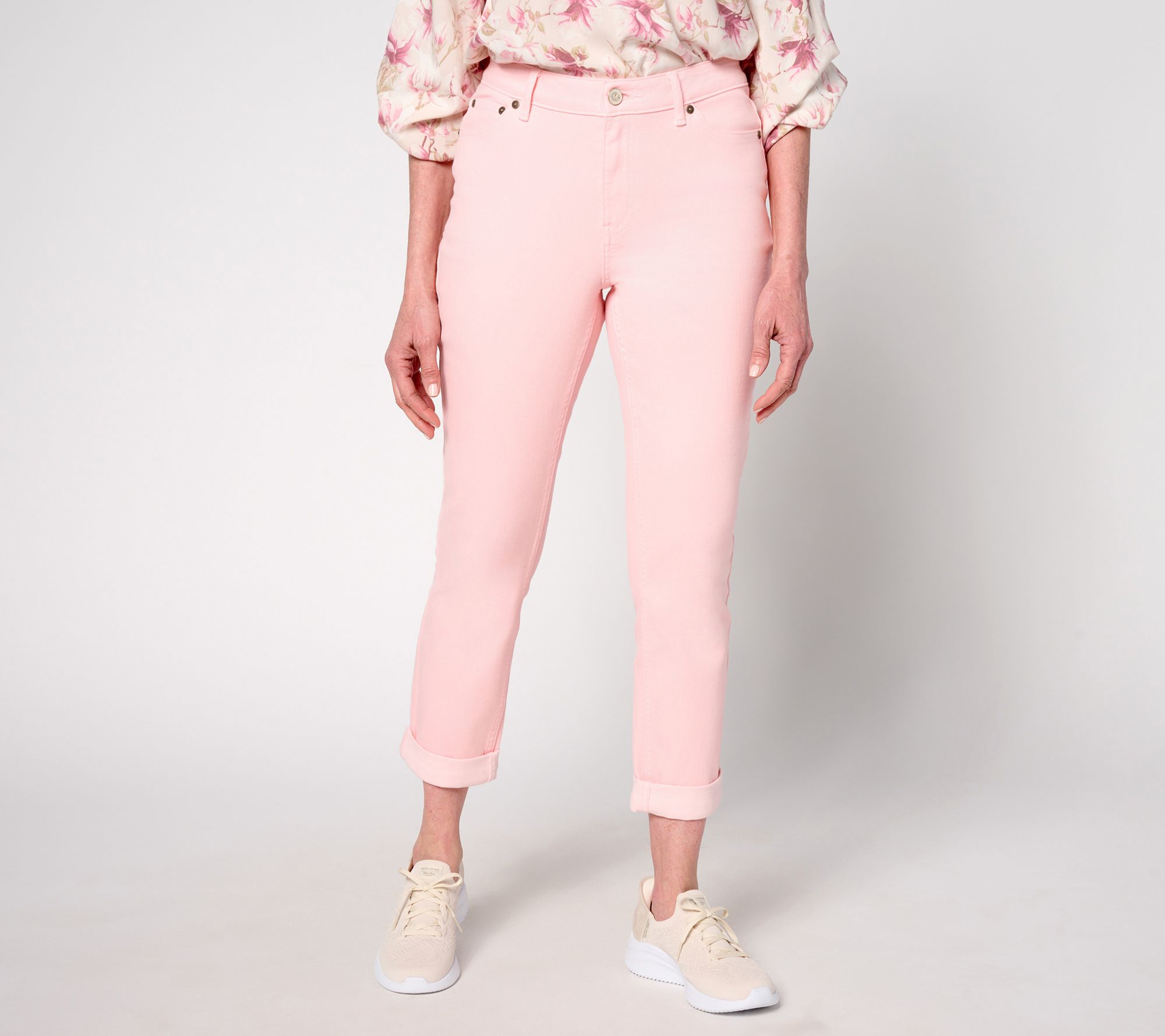 "As Is" Martha Stewart Signature Reg Colored Rolled Hem Ankle Jeans