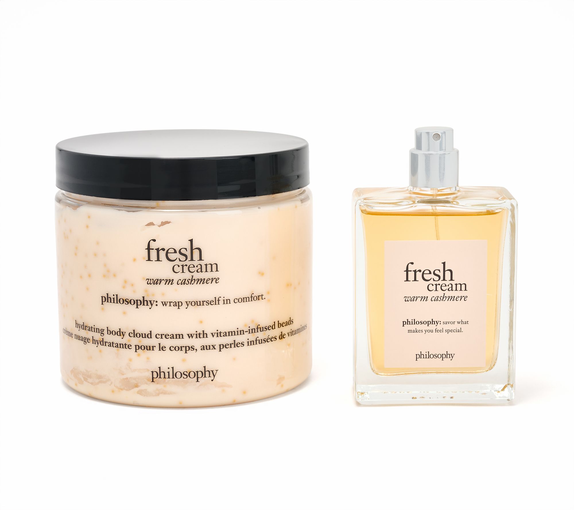 philosophy warm cashmere body cloud cream 16oz & edt spray 2oz